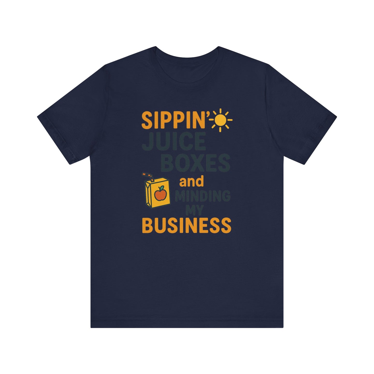 Sippin' Juice Boxes Graphic Tee, Fun Summer Shirt, Cute Gift for Kids, Playful Family Outing Top, Refreshing Summer Attire