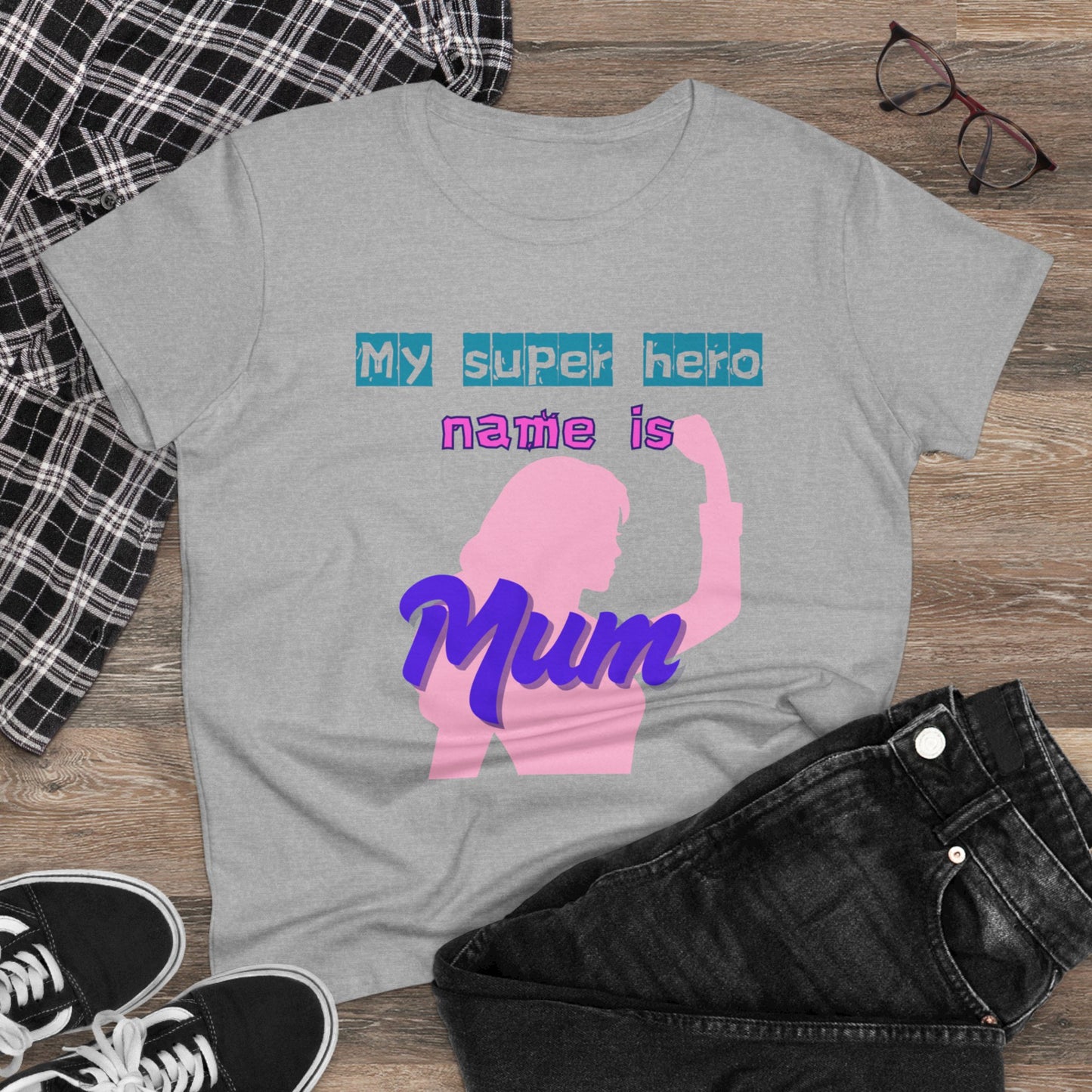 Super Mom Women's Midweight Cotton Tee - Fun Mother's Day Gift