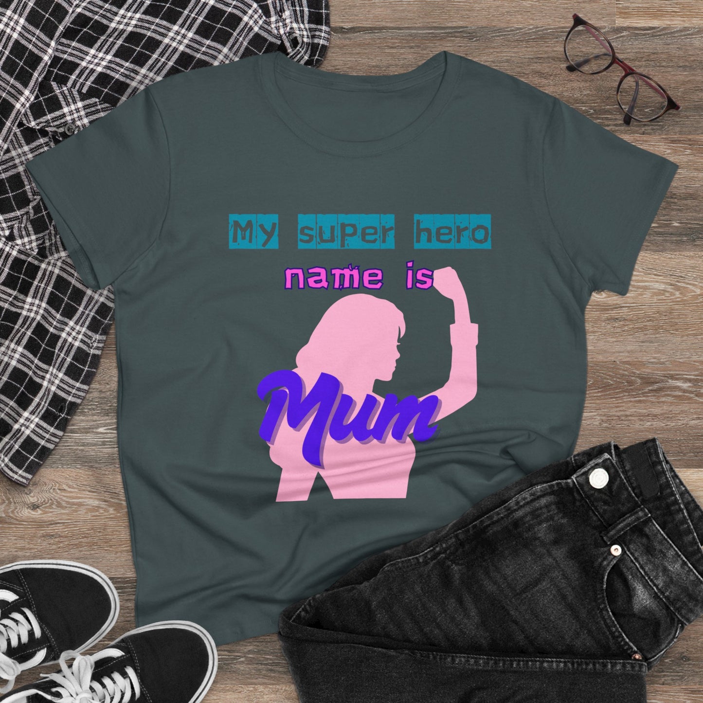 Super Mom Women's Midweight Cotton Tee - Fun Mother's Day Gift