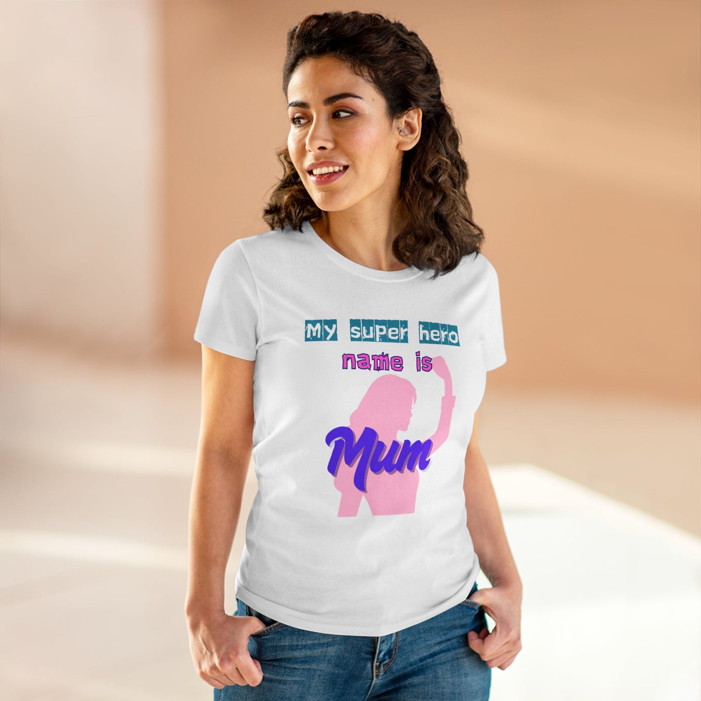 Super Mom Women's Midweight Cotton Tee - Fun Mother's Day Gift