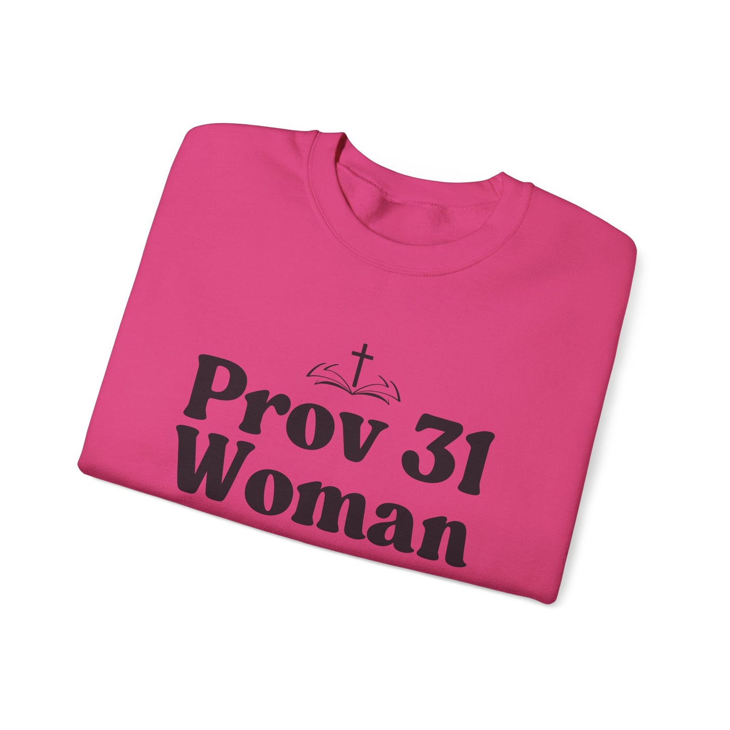 Faith-Inspired Unisex Crewneck Sweatshirt, Prov 31 Woman Gift, Cozy Apparel, Christian Fashion, Spirituality, Everyday Wear