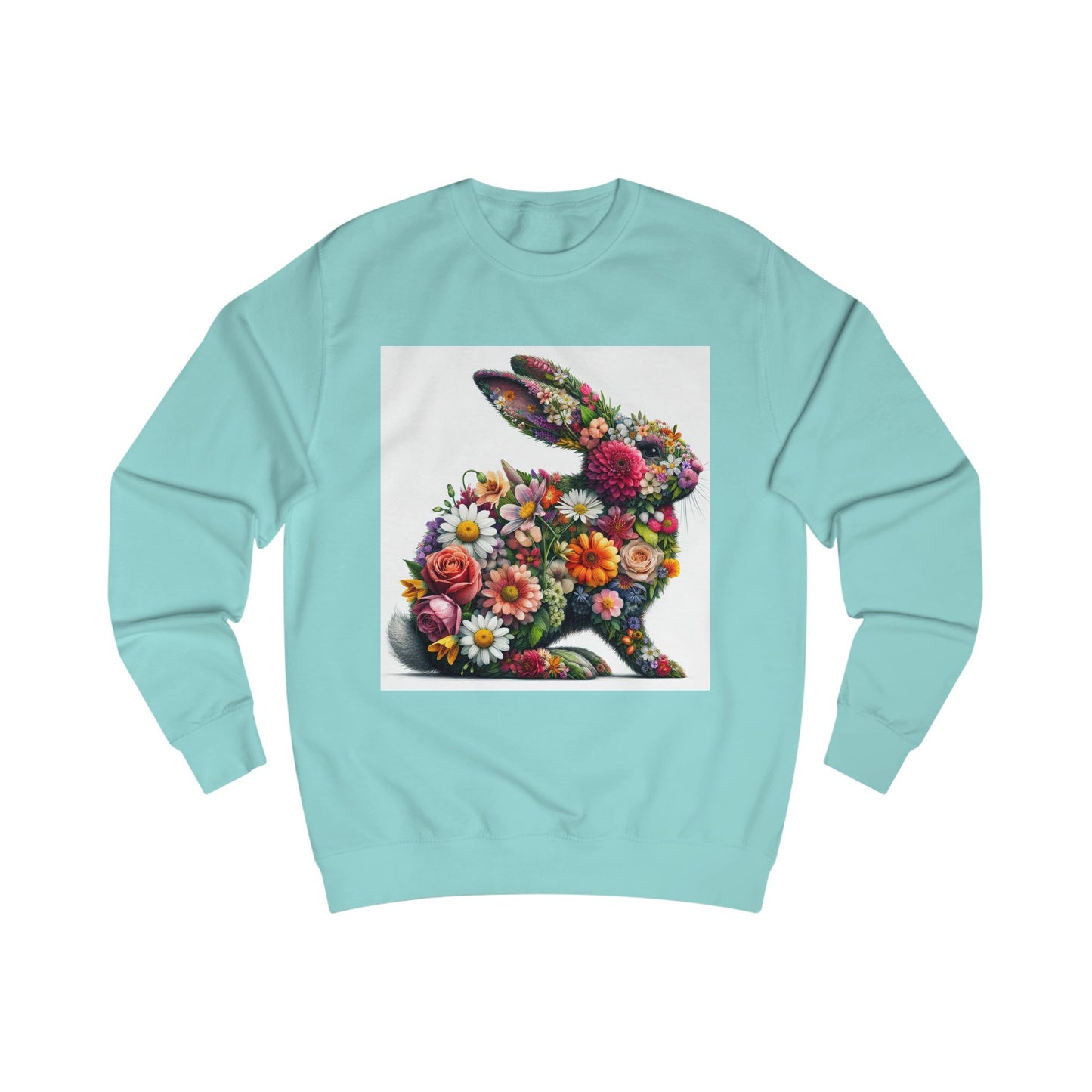 Floral Bunny Unisex Sweatshirt - Cozy Spring Design for Animal Lovers