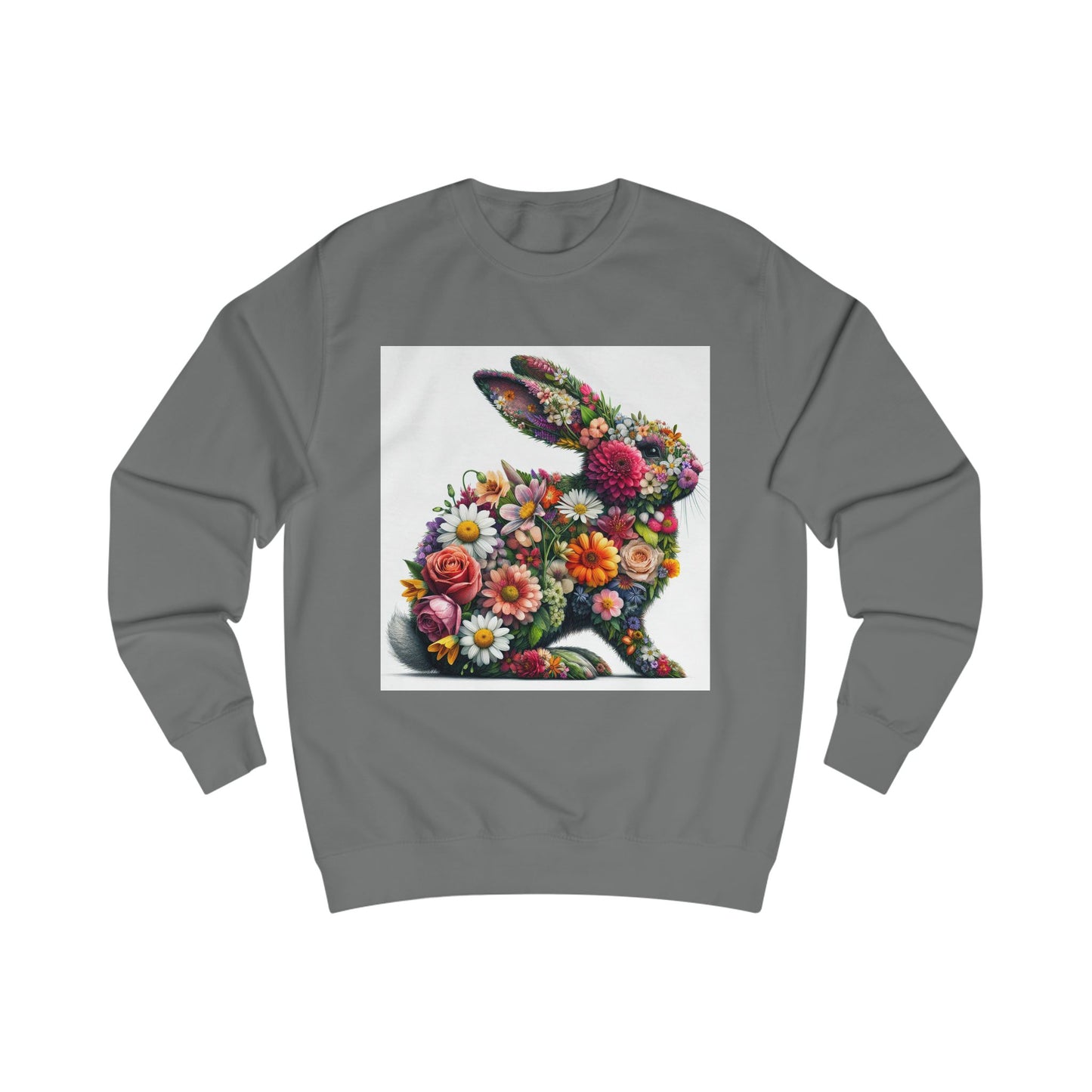 Floral Bunny Unisex Sweatshirt - Cozy Spring Design for Animal Lovers