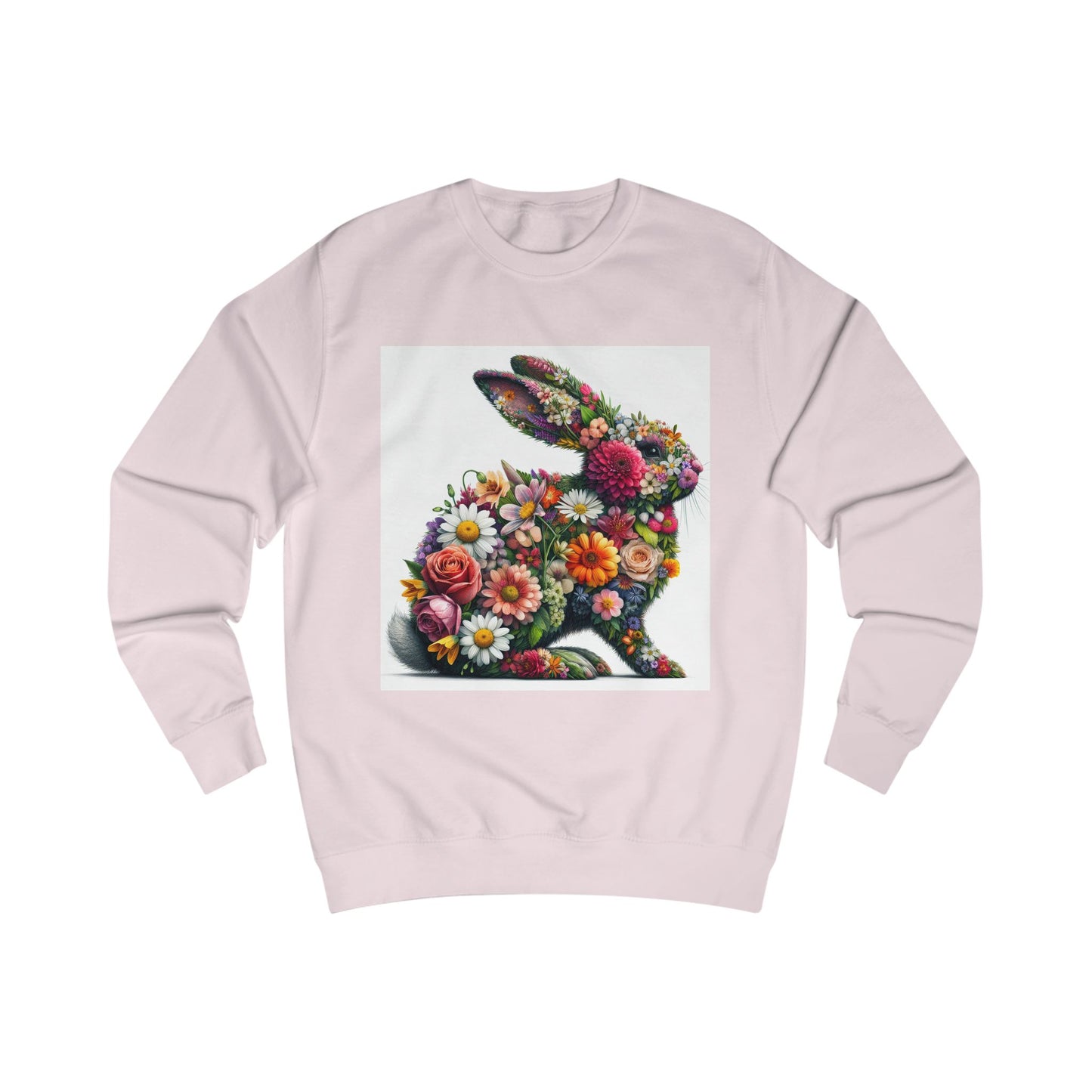Floral Bunny Unisex Sweatshirt - Cozy Spring Design for Animal Lovers
