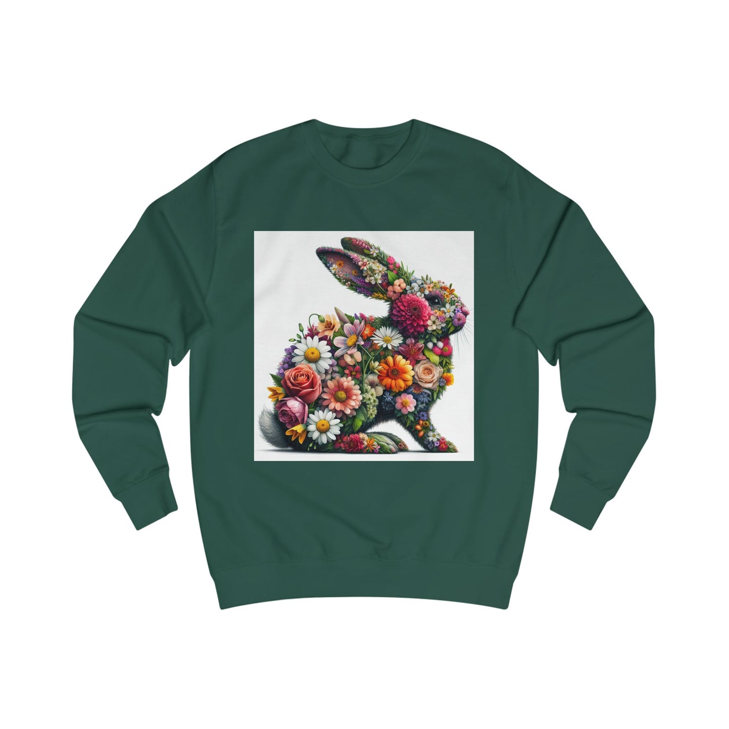 Floral Bunny Unisex Sweatshirt - Cozy Spring Design for Animal Lovers