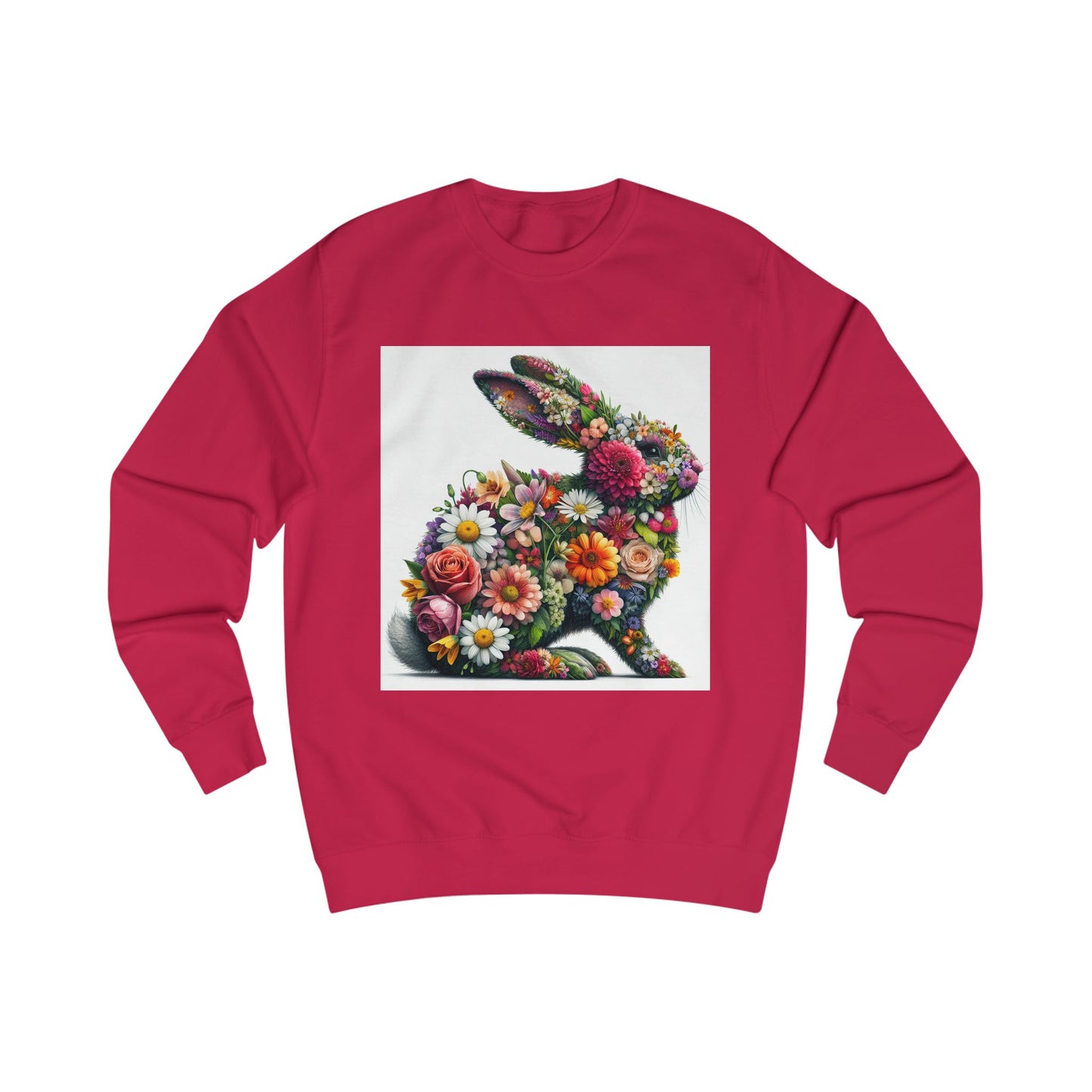 Floral Bunny Unisex Sweatshirt - Cozy Spring Design for Animal Lovers