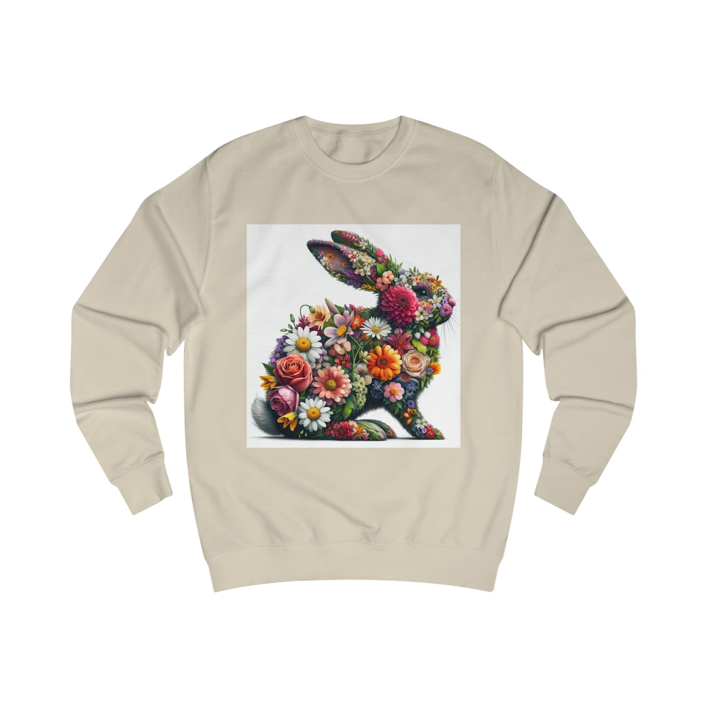 Floral Bunny Unisex Sweatshirt - Cozy Spring Design for Animal Lovers