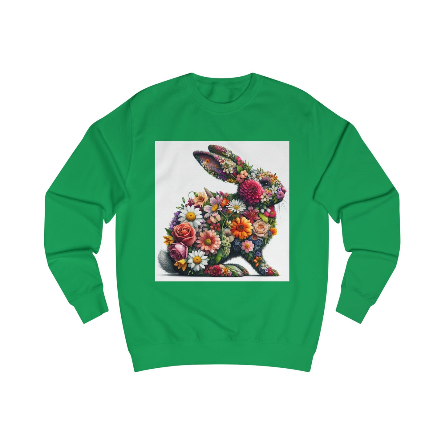 Floral Bunny Unisex Sweatshirt - Cozy Spring Design for Animal Lovers
