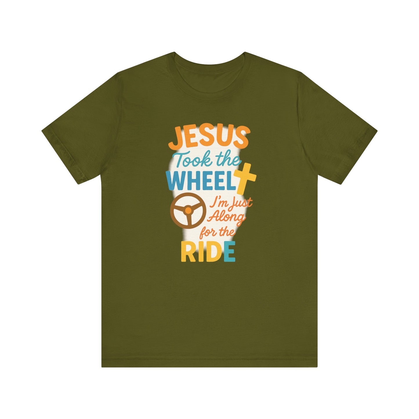 Jesus Took the Wheel Tee, Christian Shirt for Faith, Spiritual Gifts, Inspirational Top, Casual Wear, Religious Apparel