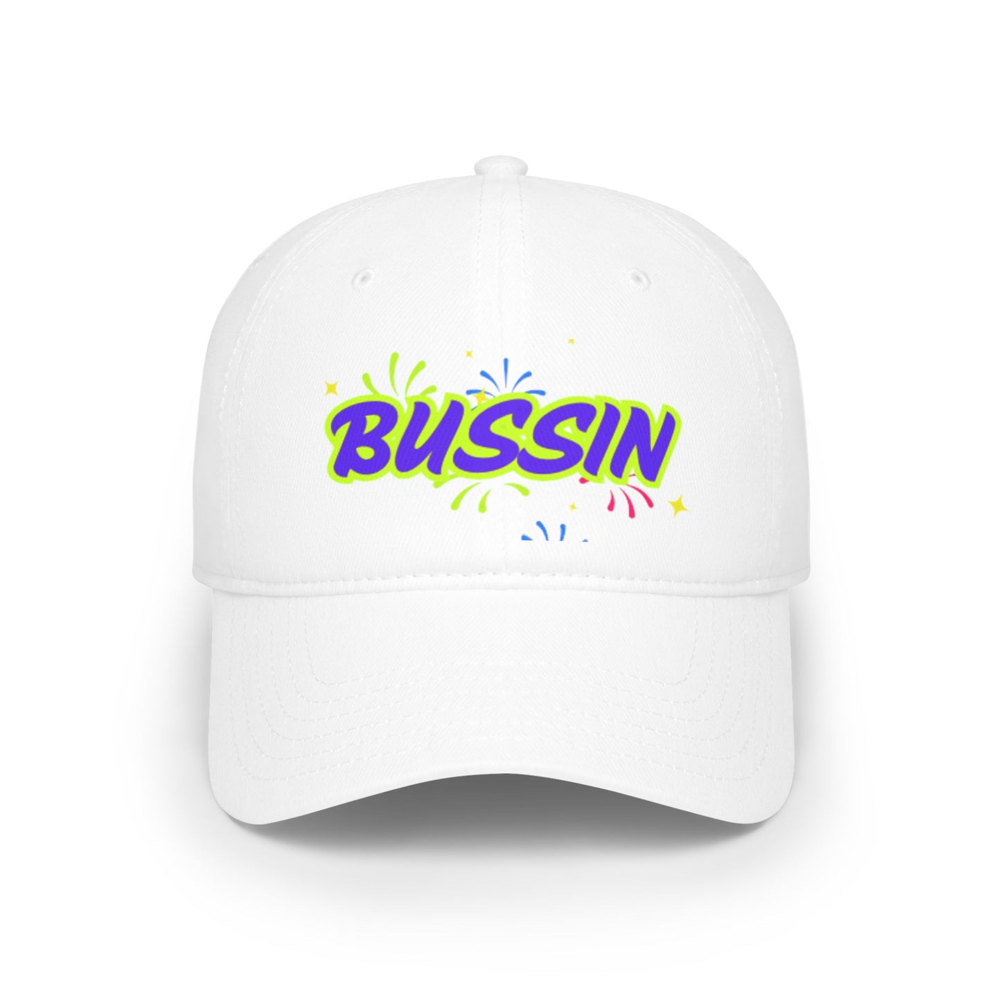 Bussin Low Profile Baseball Cap - Fun Red Cap for Casual Outings & Celebrations