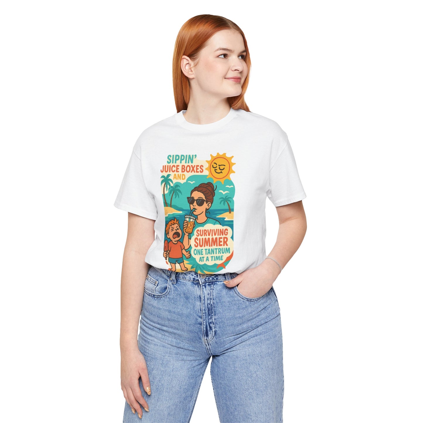 Summer Survival Tee: Fun Family Vibe, Perfect for Mommies, Beach Days, and Playdates, Gifts for Moms, Summer Apparel