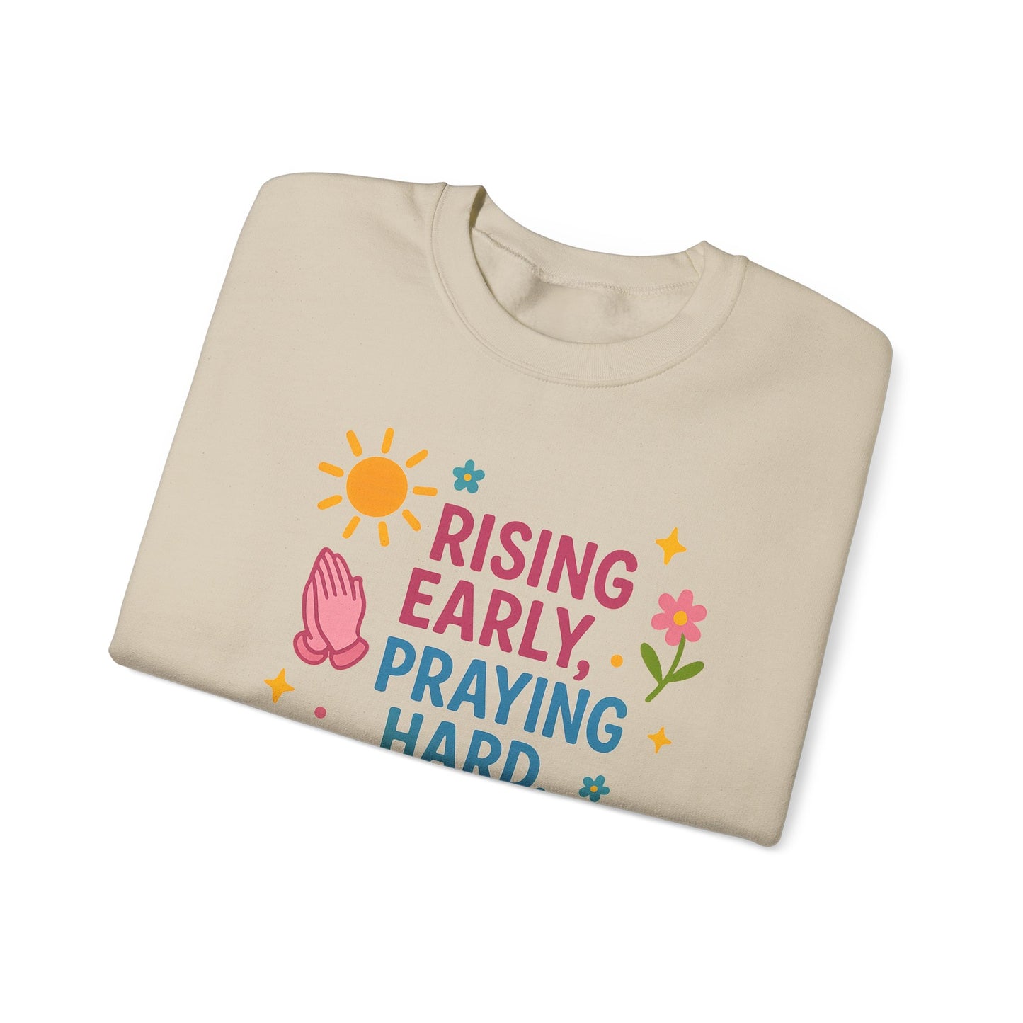 Risen & Slayin' Sweatshirt - Cozy Spiritual Gift for Her, Motivational Crewneck, Daily Inspiration Apparel, Church Outfit, Cute Casual Wear