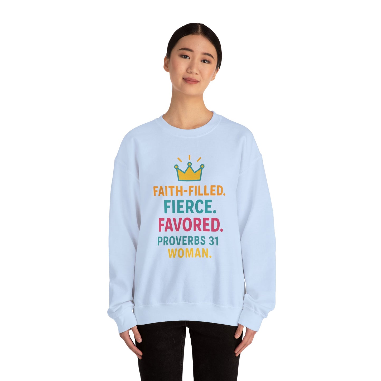Faith-Filled Proverbs 31 Woman Sweatshirt, Inspirational Crewneck, Motivational Apparel, Christian Gift, Faith-Based Clothing