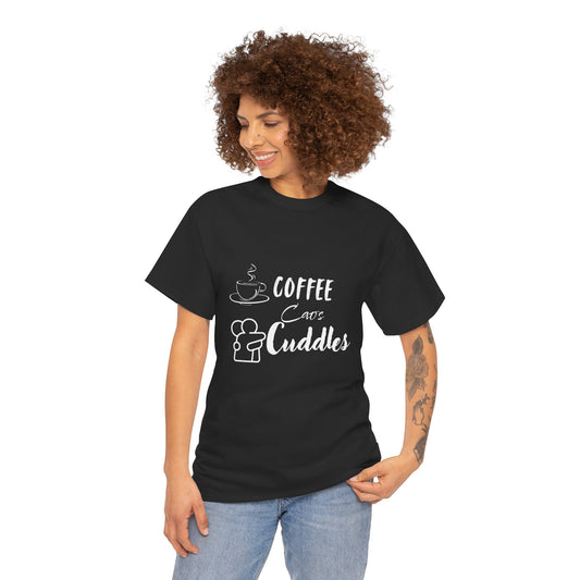 Cozy Coffee Cuddles Unisex Heavy Cotton Tee- Women