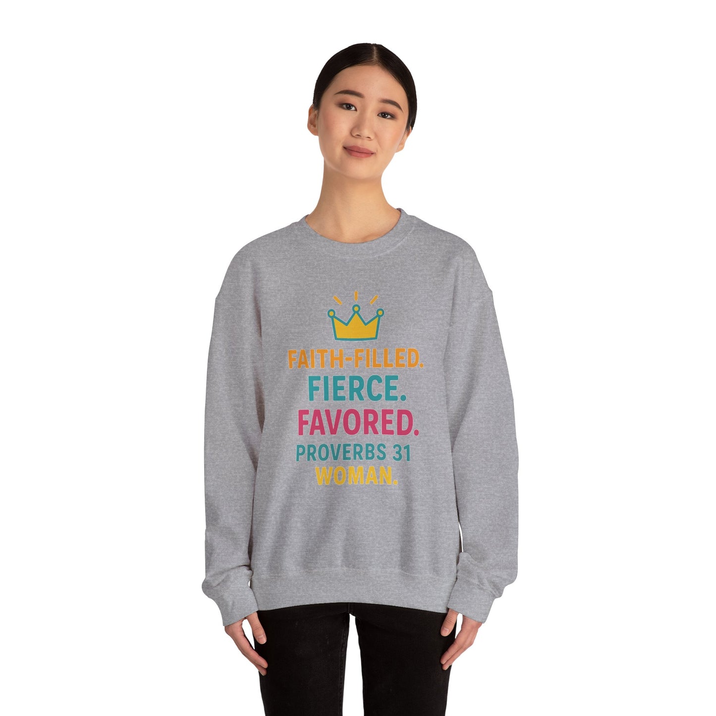 Faith-Filled Proverbs 31 Woman Sweatshirt, Inspirational Crewneck, Motivational Apparel, Christian Gift, Faith-Based Clothing