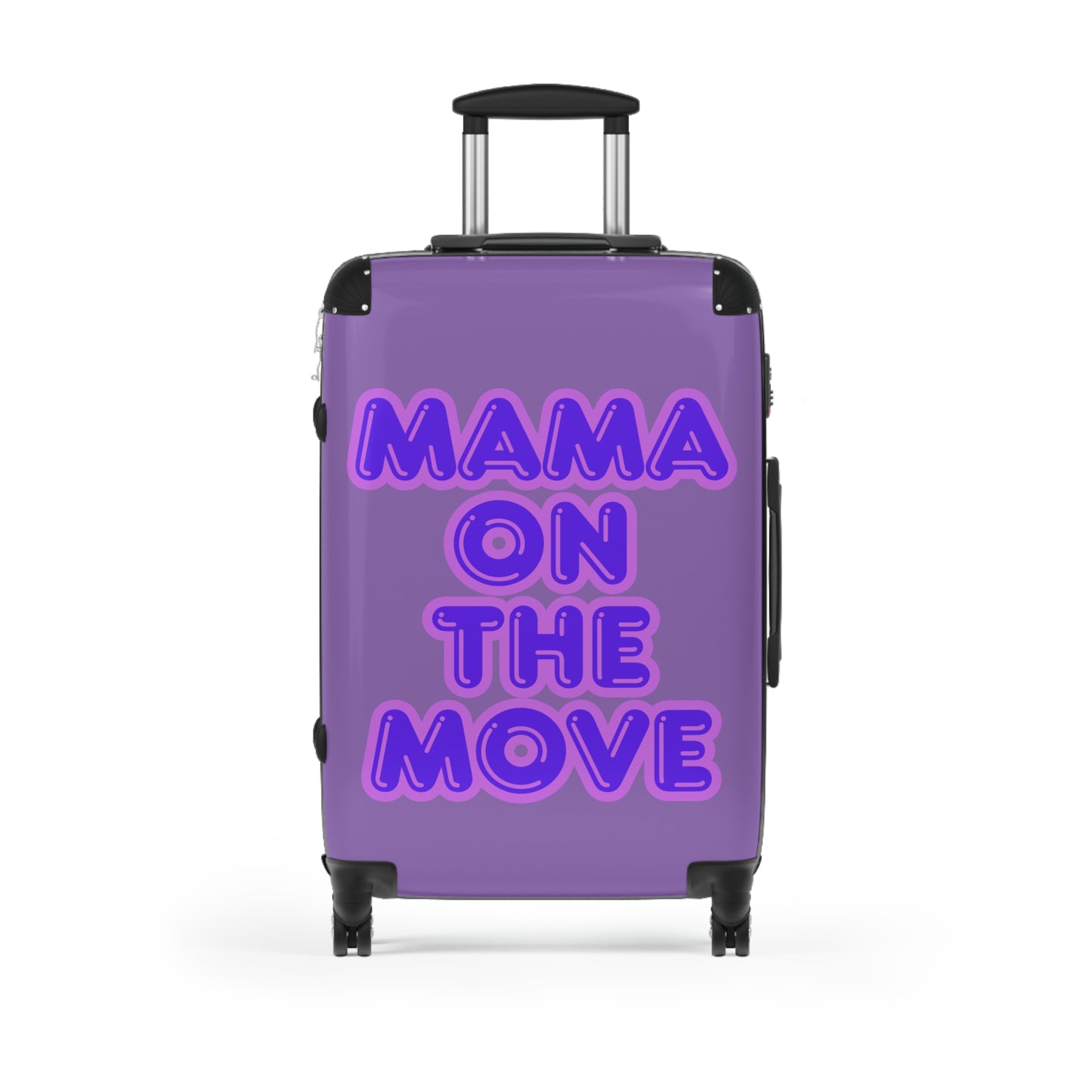 Purple Stylish Travel Suitcase - 'Mama On The Move' Luggage for Moms on the Go