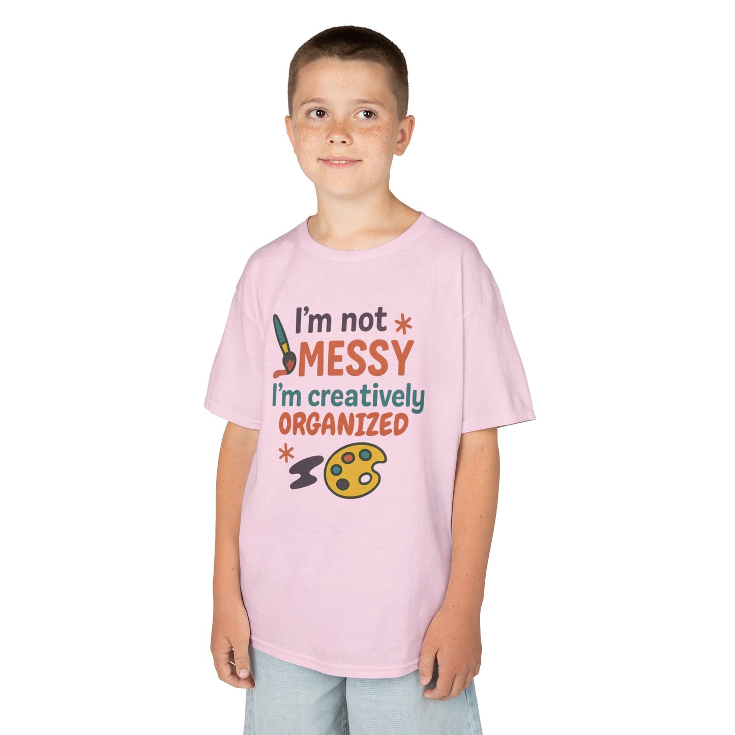Creative Kids Tee - I'm Not Messy I'm Creatively Organized, Fun Gift for Artsy Kids, Birthday, Art Lovers, Playful Kids, Creative Apparel