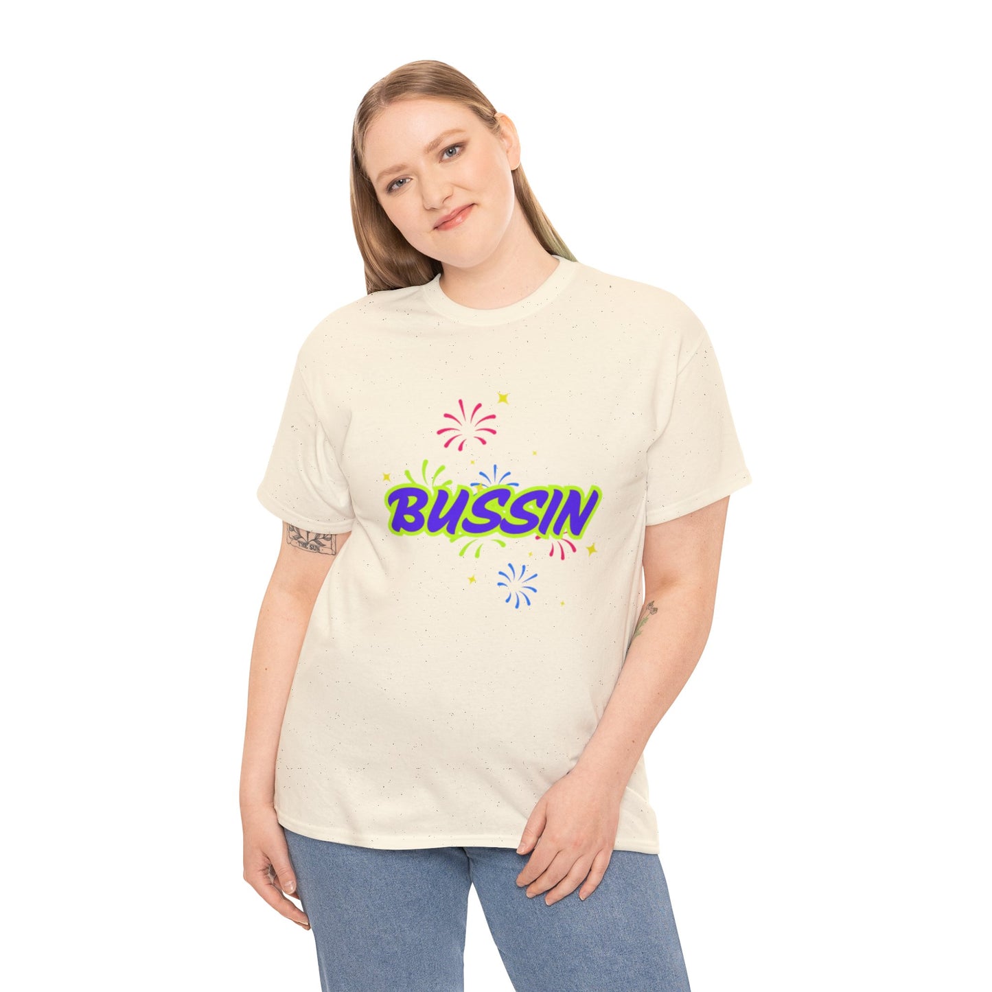 Bussin' Unisex Heavy Cotton Tee - Fun Graphic Shirt for Casual Wear