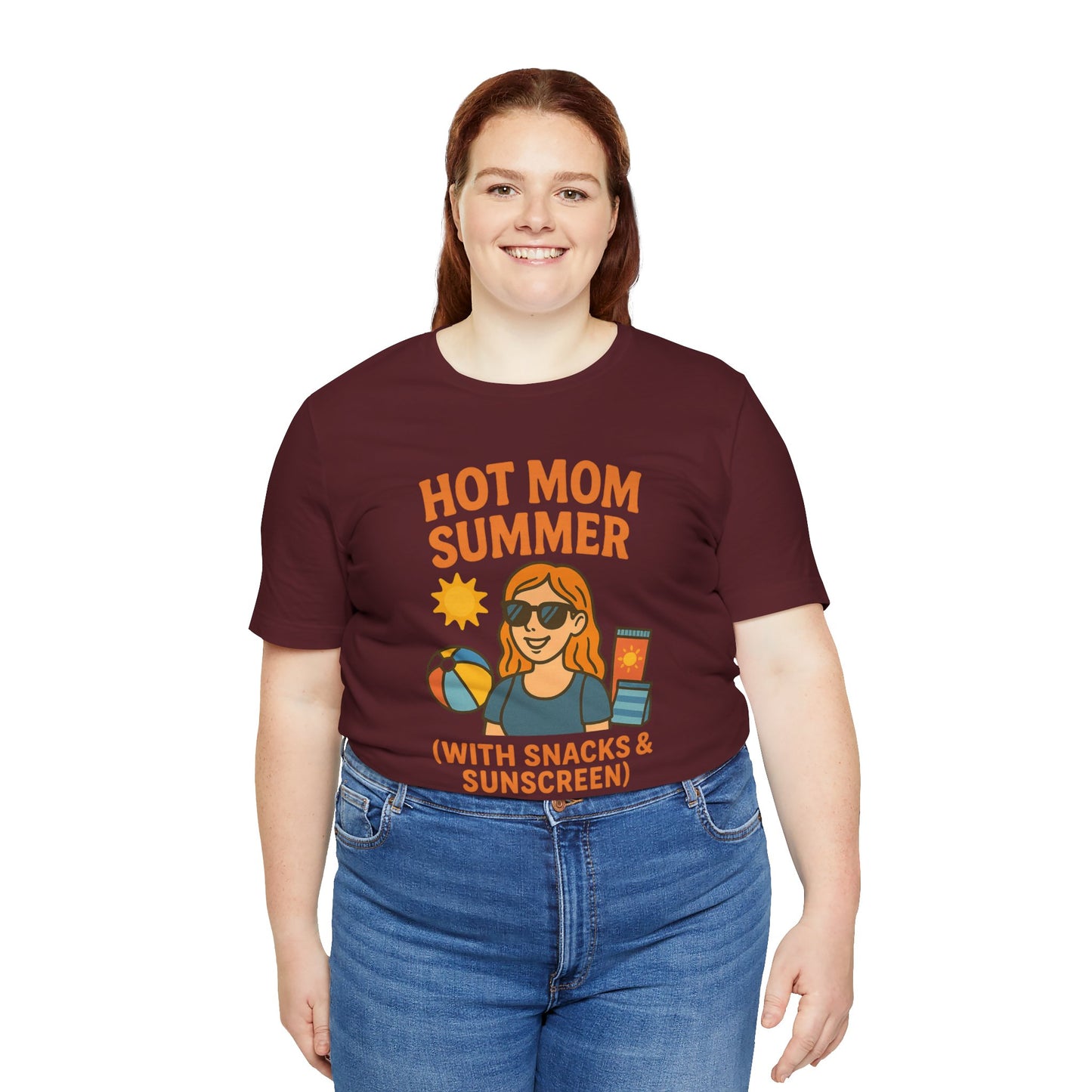 Hot Mom Summer Tee, Perfect for Summer Vacations, Mothers Day Gift, Family Outings, Beach Parties, Fun Summer Style