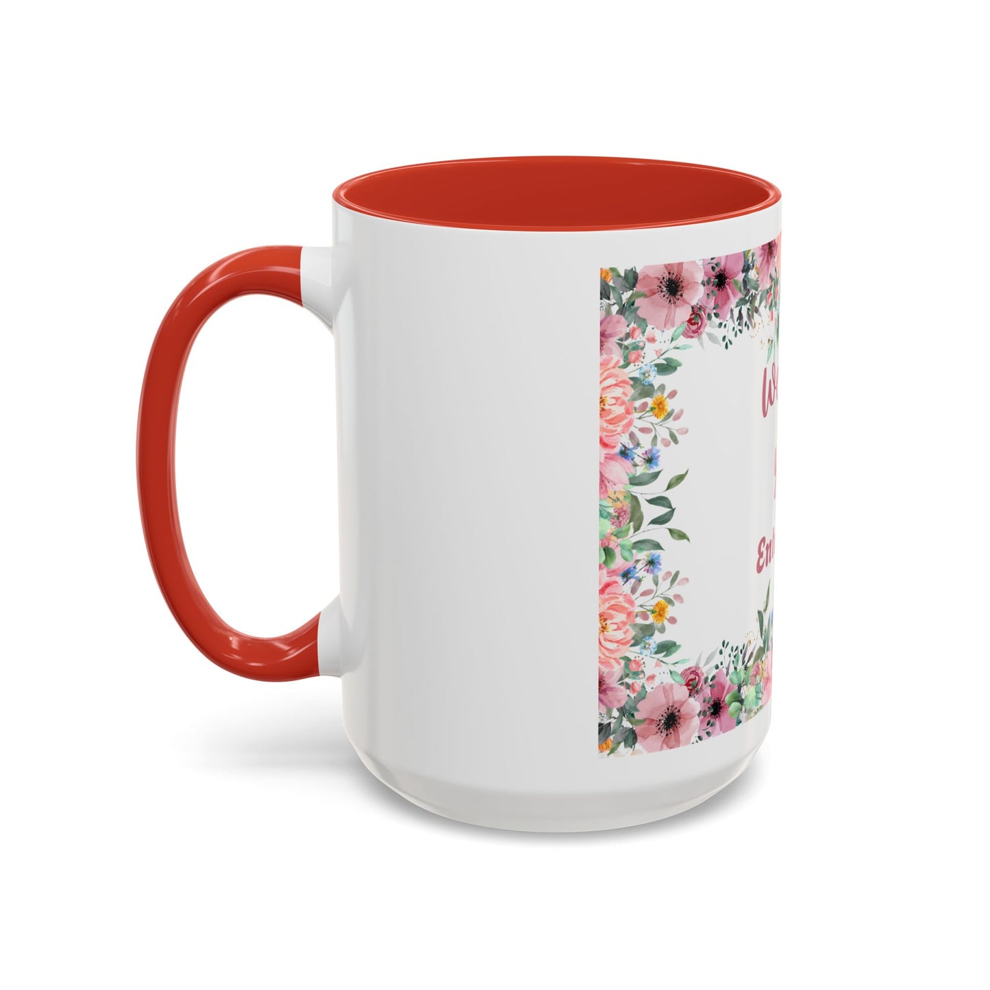 Floral Accent Coffee Mug - "We Love You!" Personalized Gift