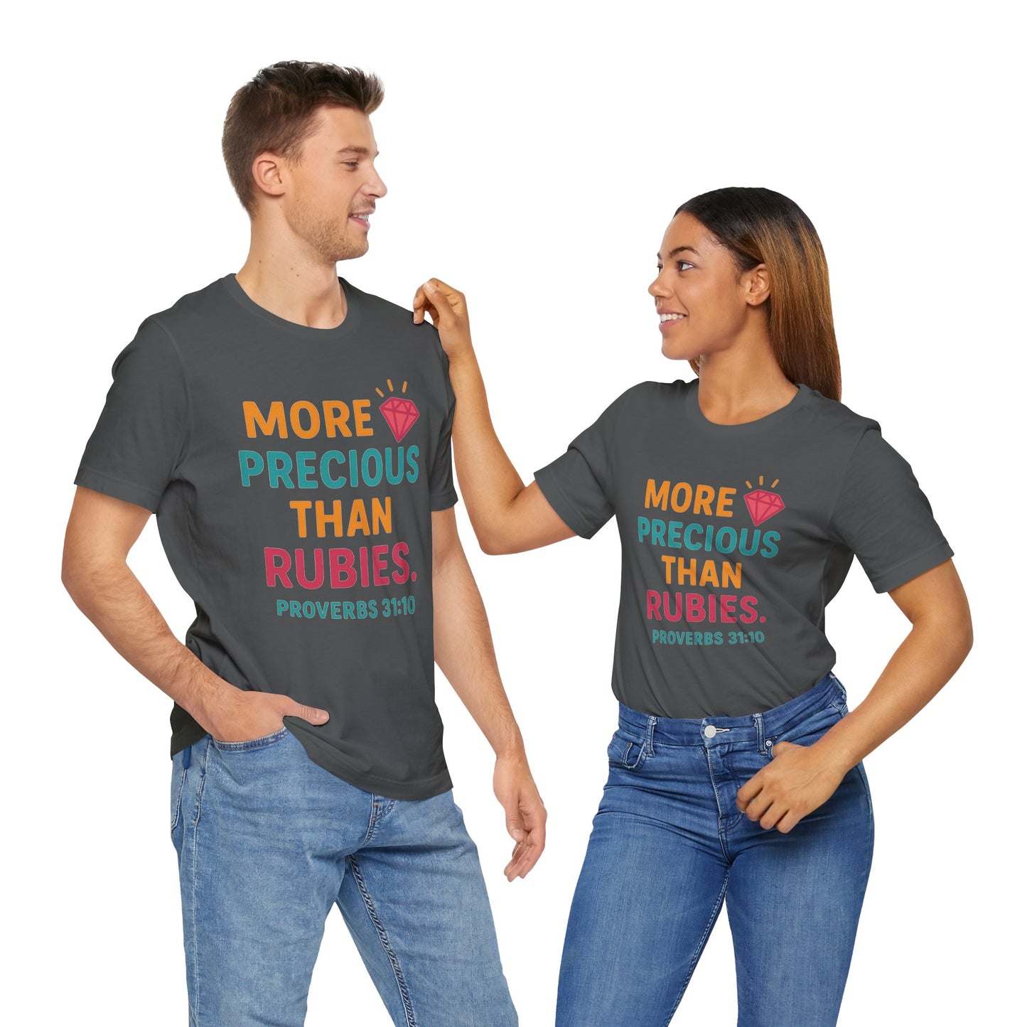 More Precious Than Rubies Tee, Inspirational T-Shirt, Faith-Based Clothing, Christian Gift, Bible Verse Apparel