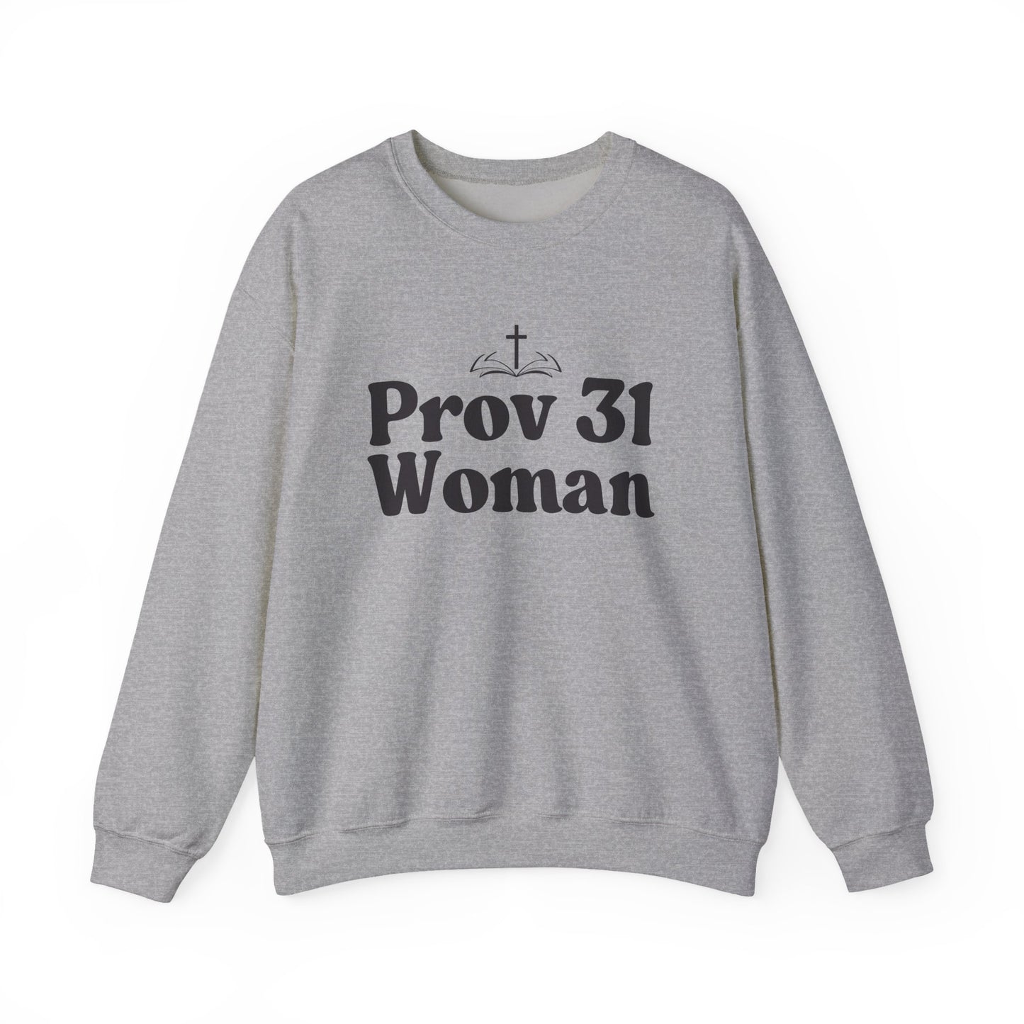 Faith-Inspired Unisex Crewneck Sweatshirt, Prov 31 Woman Gift, Cozy Apparel, Christian Fashion, Spirituality, Everyday Wear