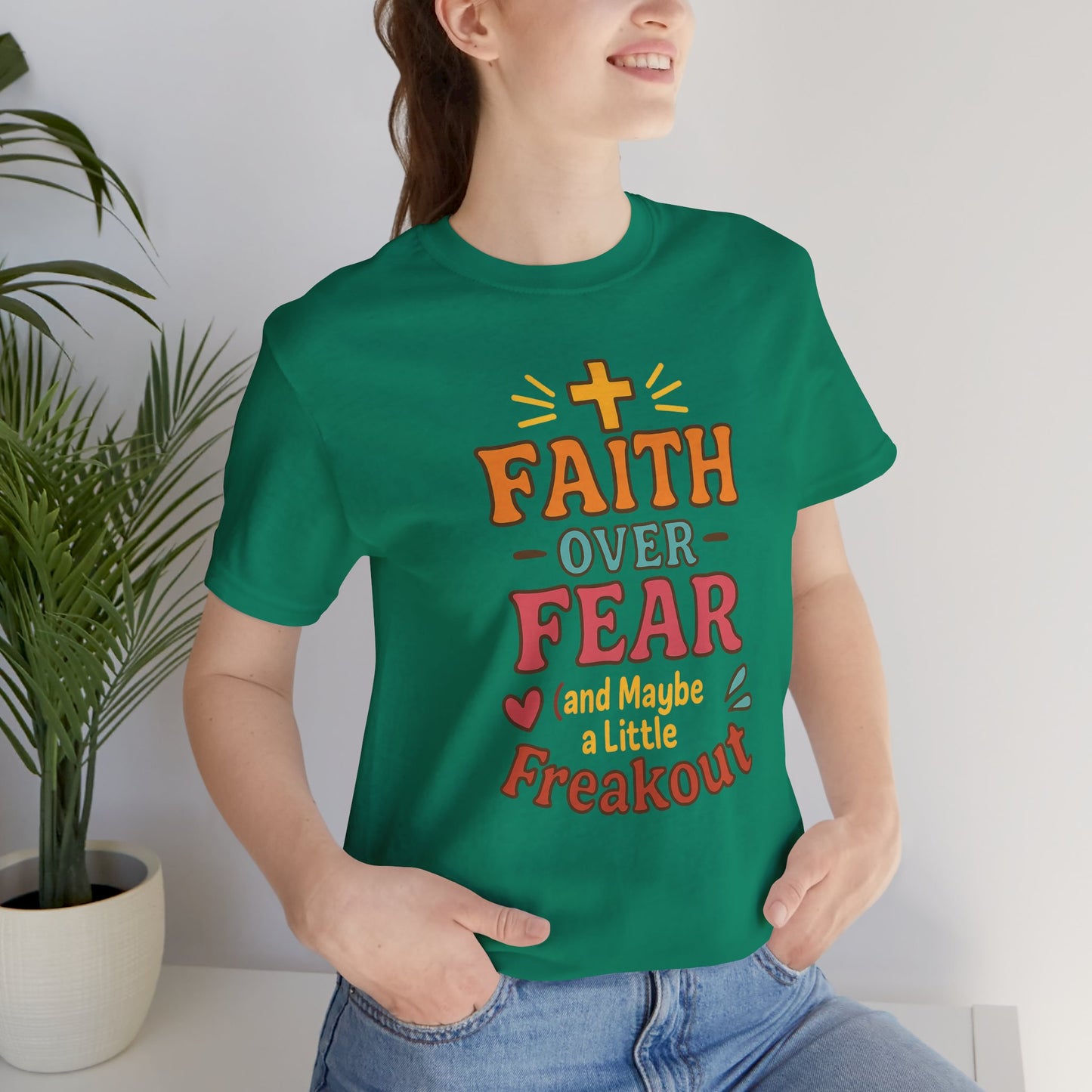 Faith Over Fear Inspirational T-Shirt, Christian tee, Motivational Shirt, Gift for Believers, Spiritual Apparel