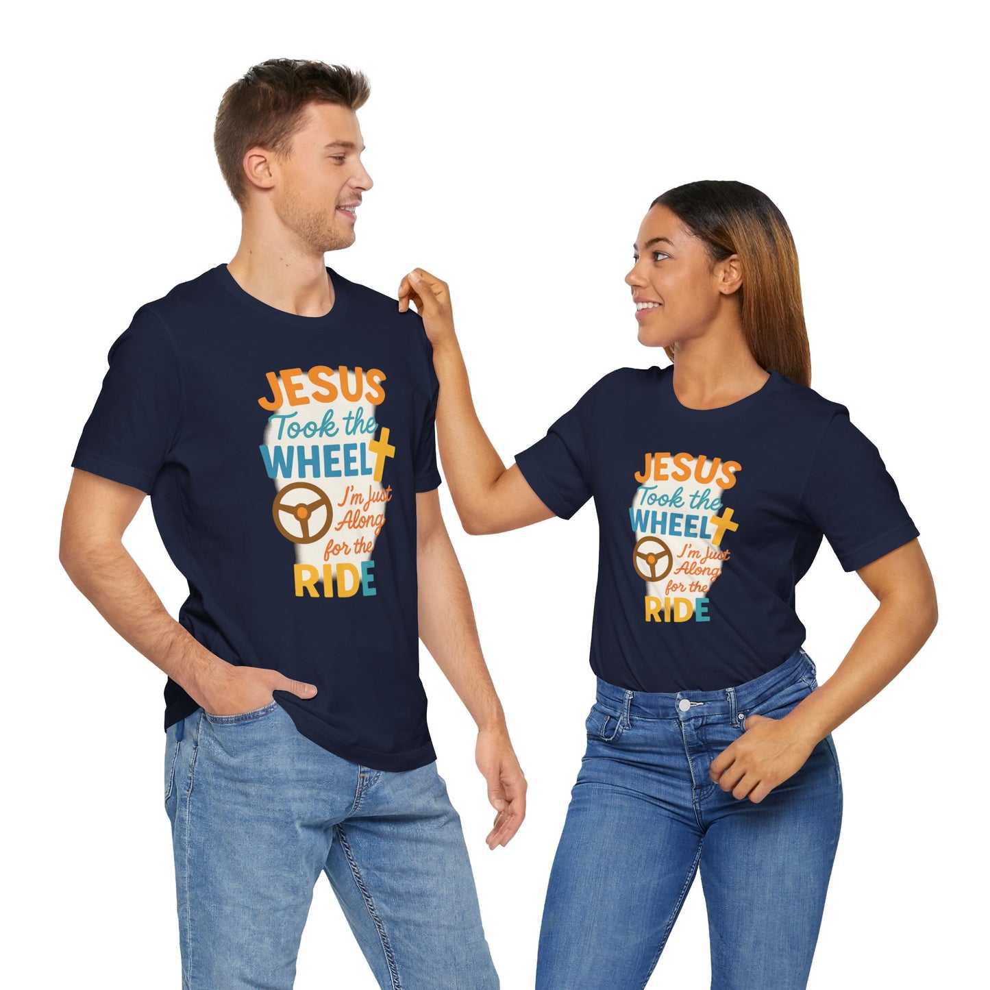 Jesus Took the Wheel Tee, Christian Shirt for Faith, Spiritual Gifts, Inspirational Top, Casual Wear, Religious Apparel