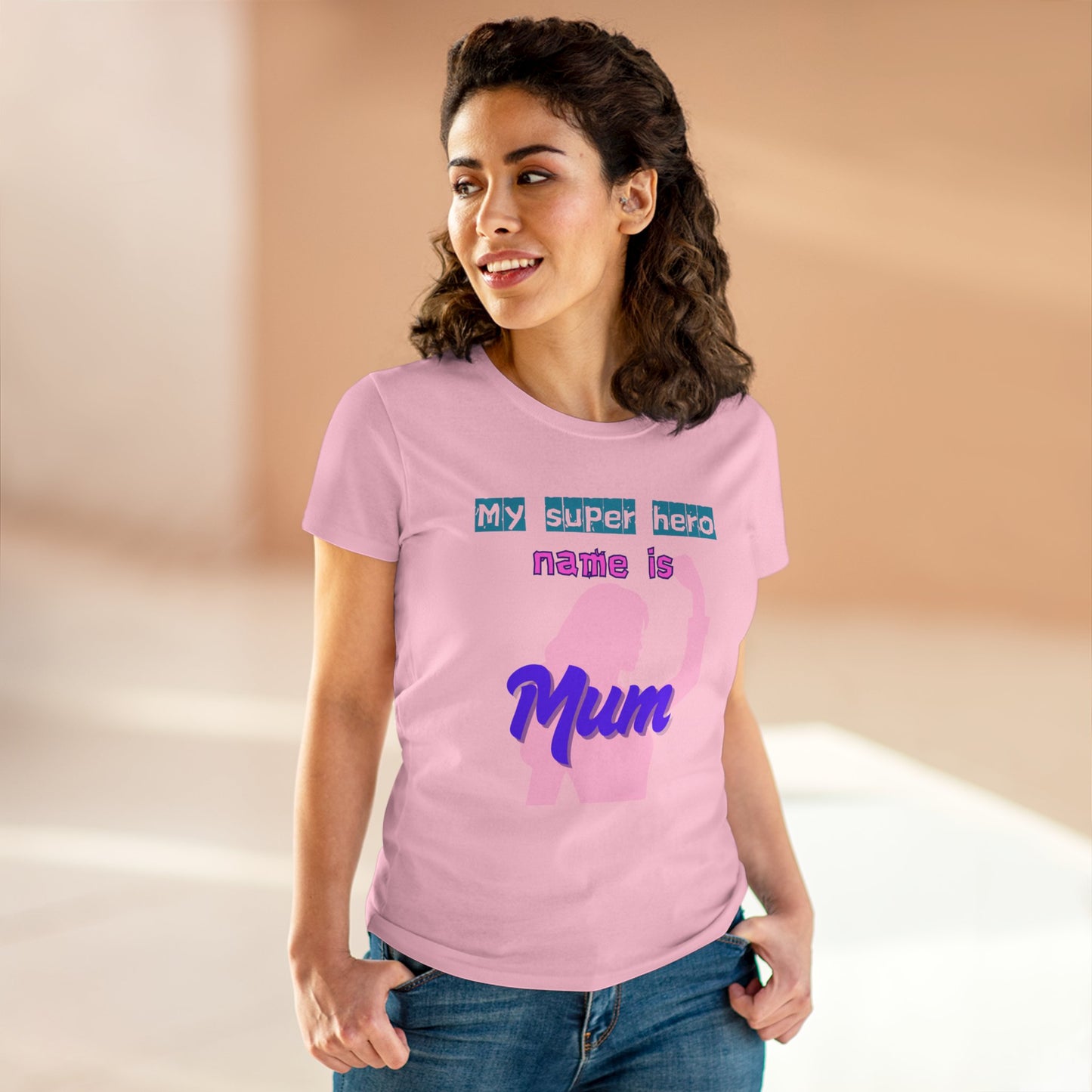 Super Mom Women's Midweight Cotton Tee - Fun Mother's Day Gift