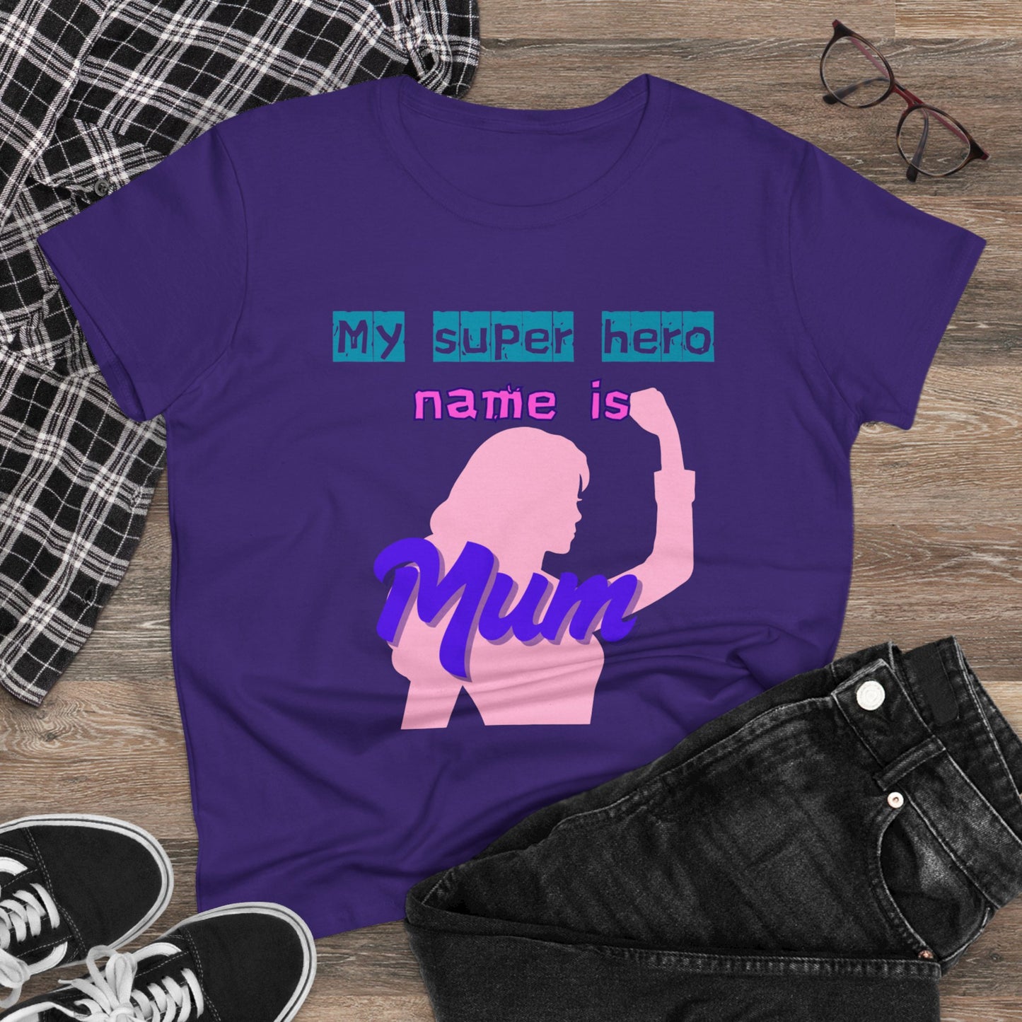 Super Mom Women's Midweight Cotton Tee - Fun Mother's Day Gift