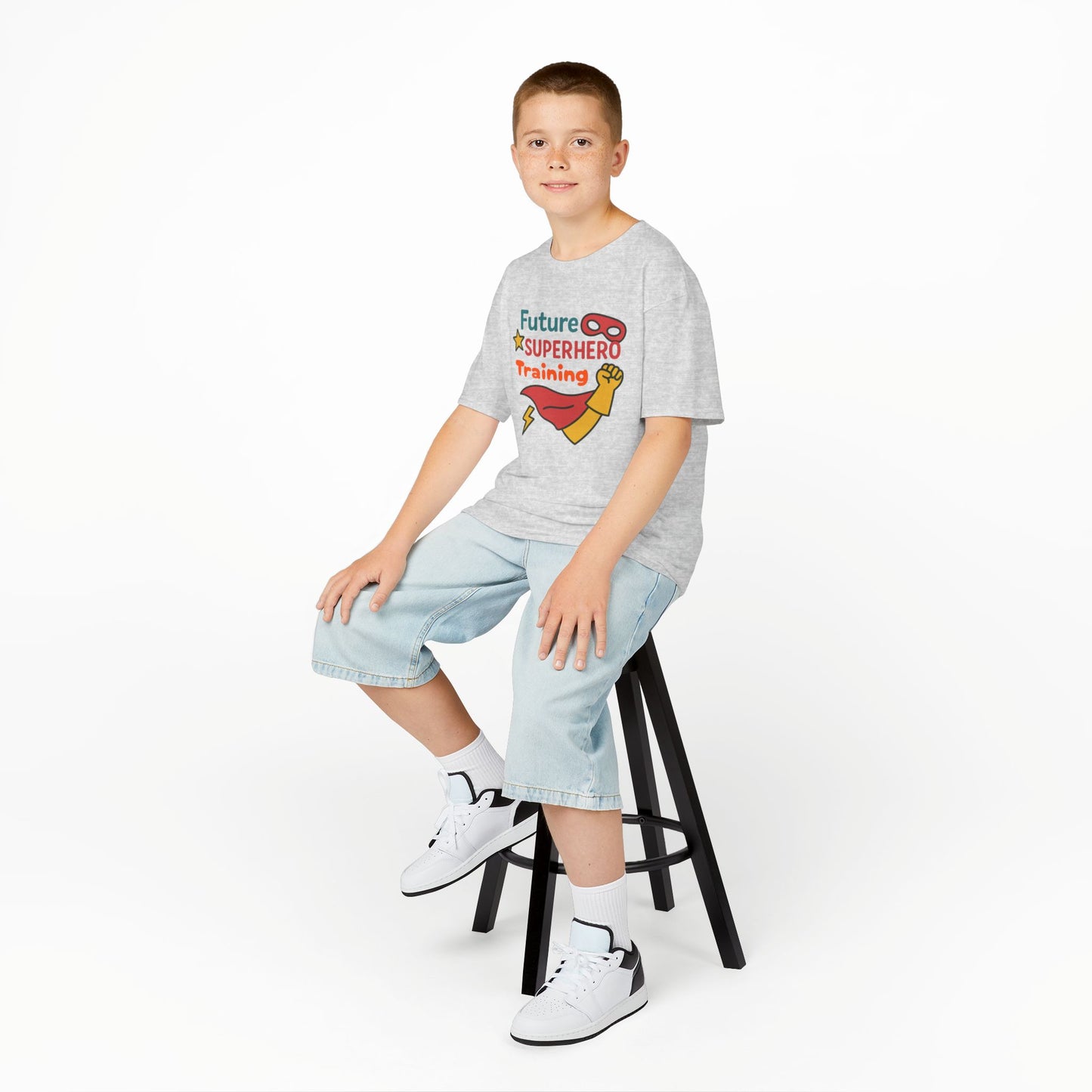 Future Superhero Kids Tee, Youth Graphic T-Shirt, Training Shirt for Kids, Fun Birthday Gift, Playful Party Outfit