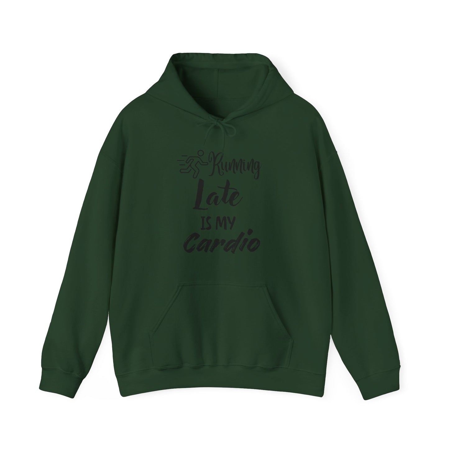 Running Late is My Cardio Hoodie - Unisex Heavy Blend Sweatshirt for Fitness Lovers
