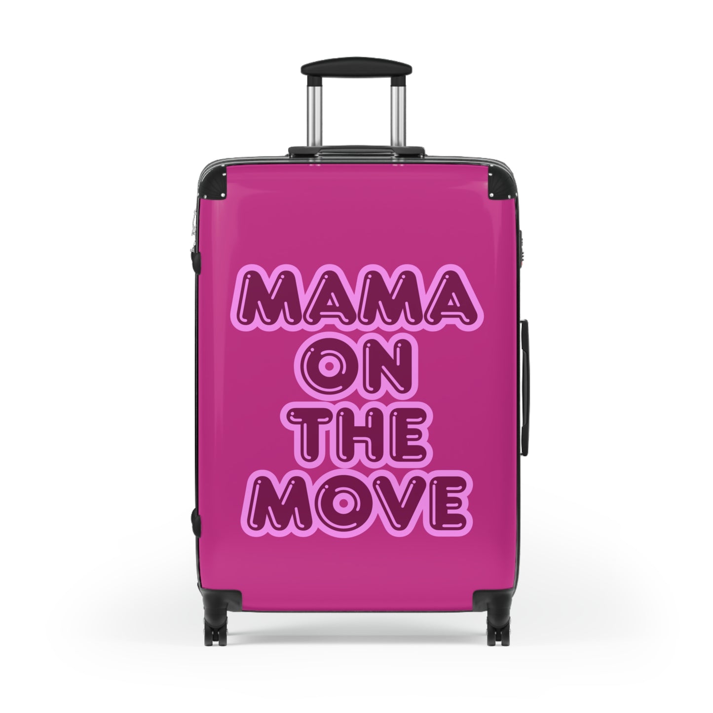 Pink Stylish Travel Suitcase - 'Mama On The Move' Luggage for Moms on the Go