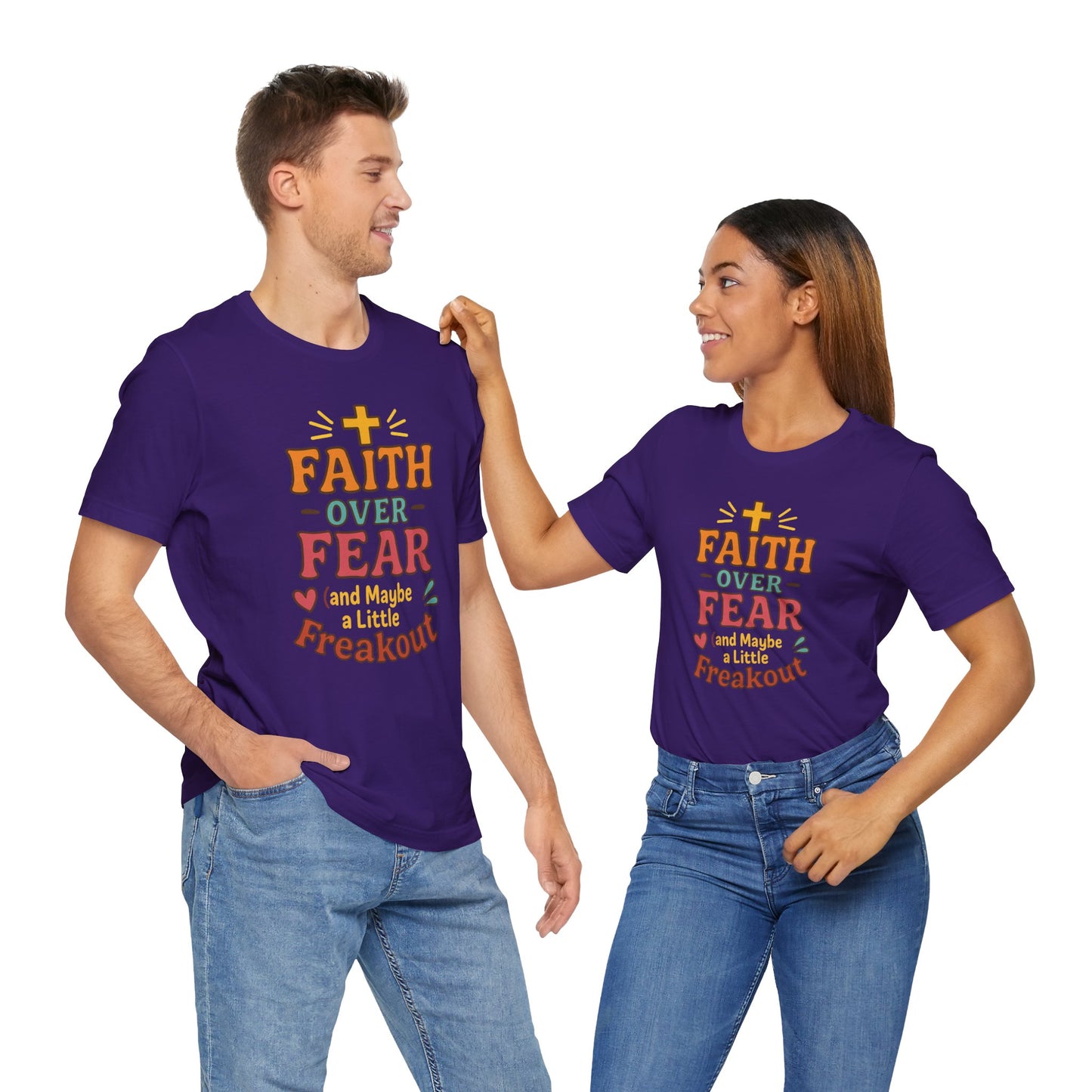 Faith Over Fear Inspirational T-Shirt, Christian tee, Motivational Shirt, Gift for Believers, Spiritual Apparel