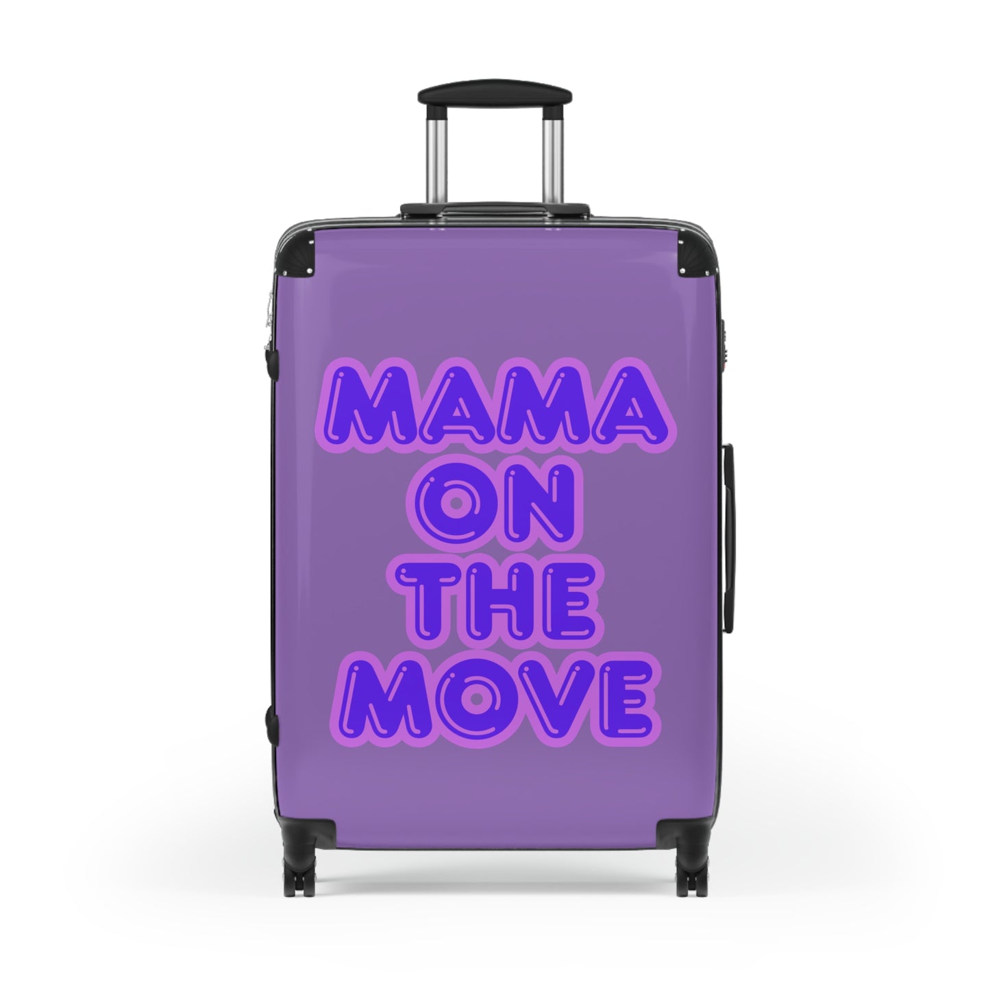 Purple Stylish Travel Suitcase - 'Mama On The Move' Luggage for Moms on the Go
