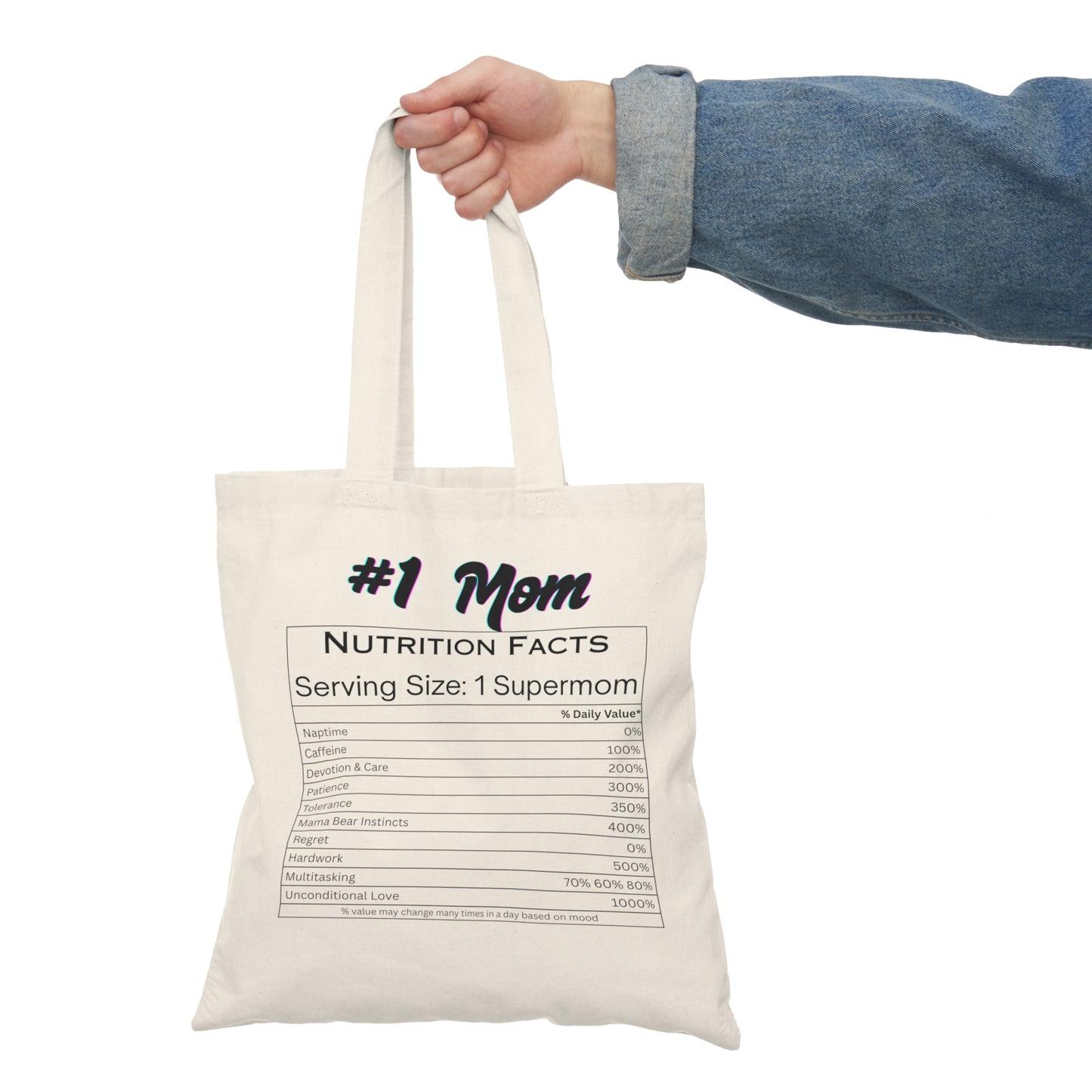 #1 Mom Nutrition Facts Tote Bag - Perfect Gift for Mother's Day & Everyday Use