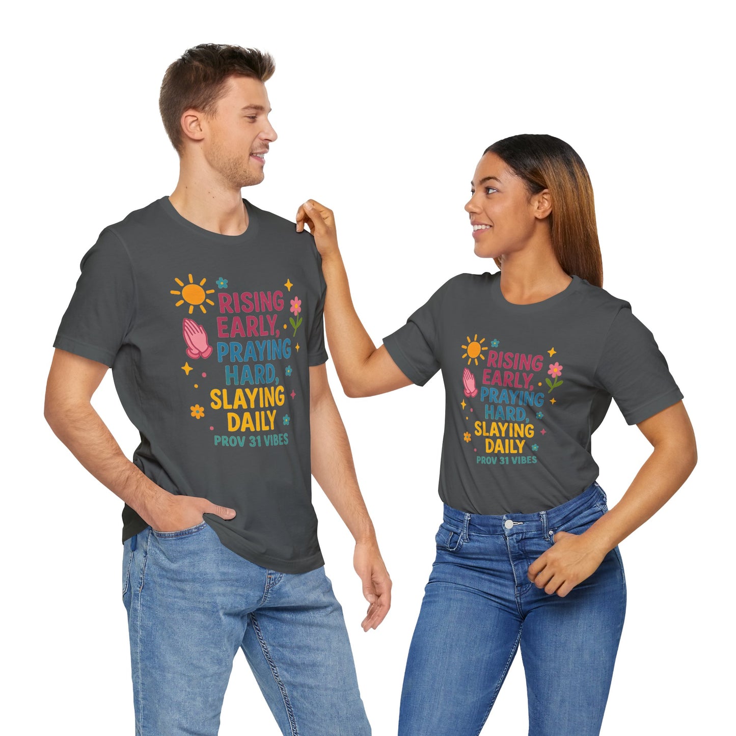 Rising Early Prayer Tee, Inspirational T-Shirt, Faith-Based Apparel, Gift for Her, Daily Motivation Shirt