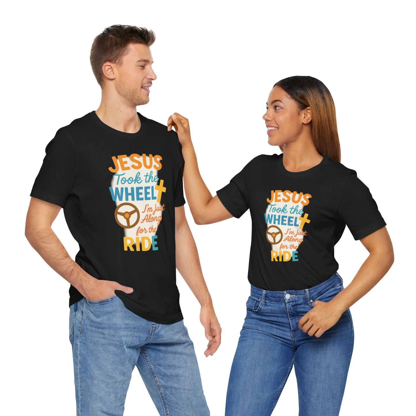 Jesus Took the Wheel Tee, Christian Shirt for Faith, Spiritual Gifts, Inspirational Top, Casual Wear, Religious Apparel