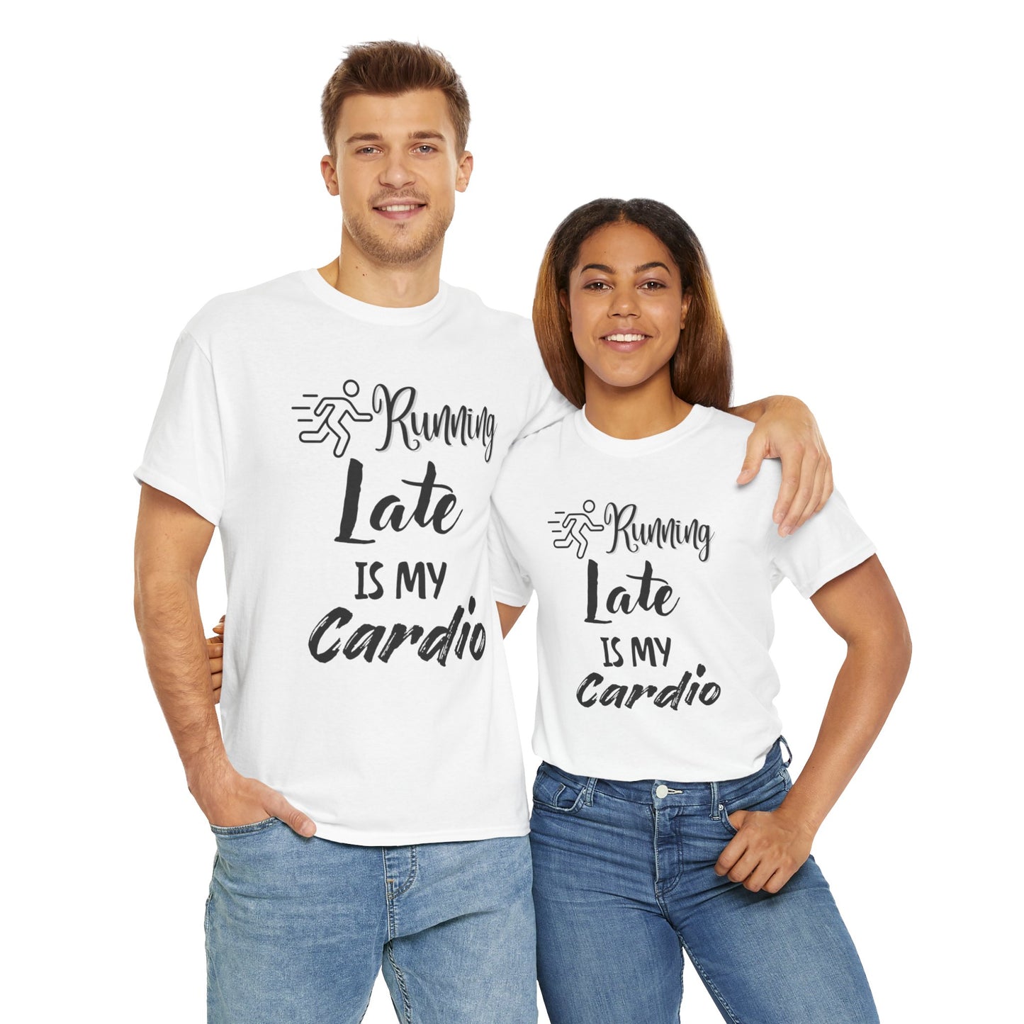 Running Late Is My Cardio Unisex Heavy Cotton Tee -Men