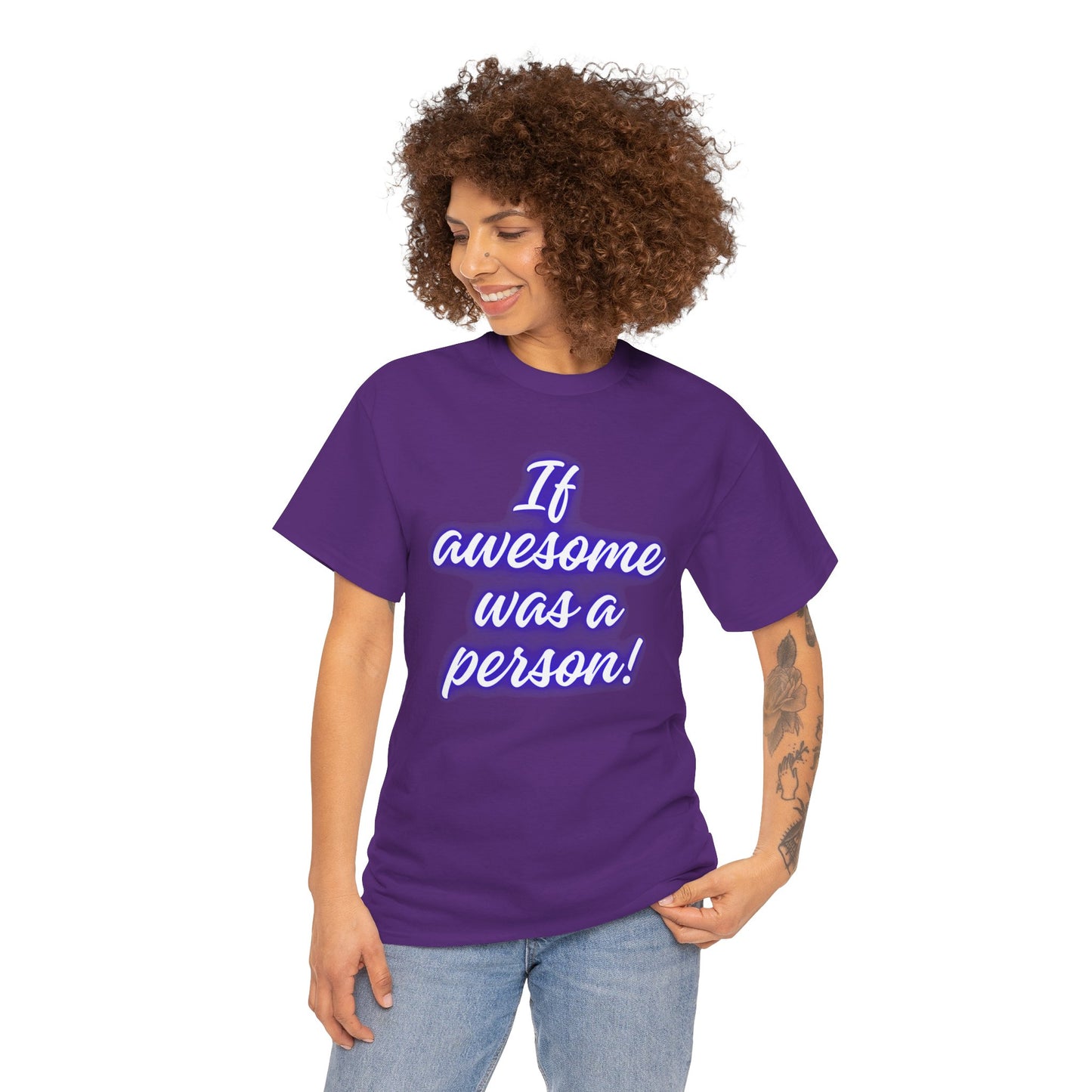 If Awesome Was a Person Unisex Heavy Cotton Tee - Fun Graphic Shirt for Casual Wear