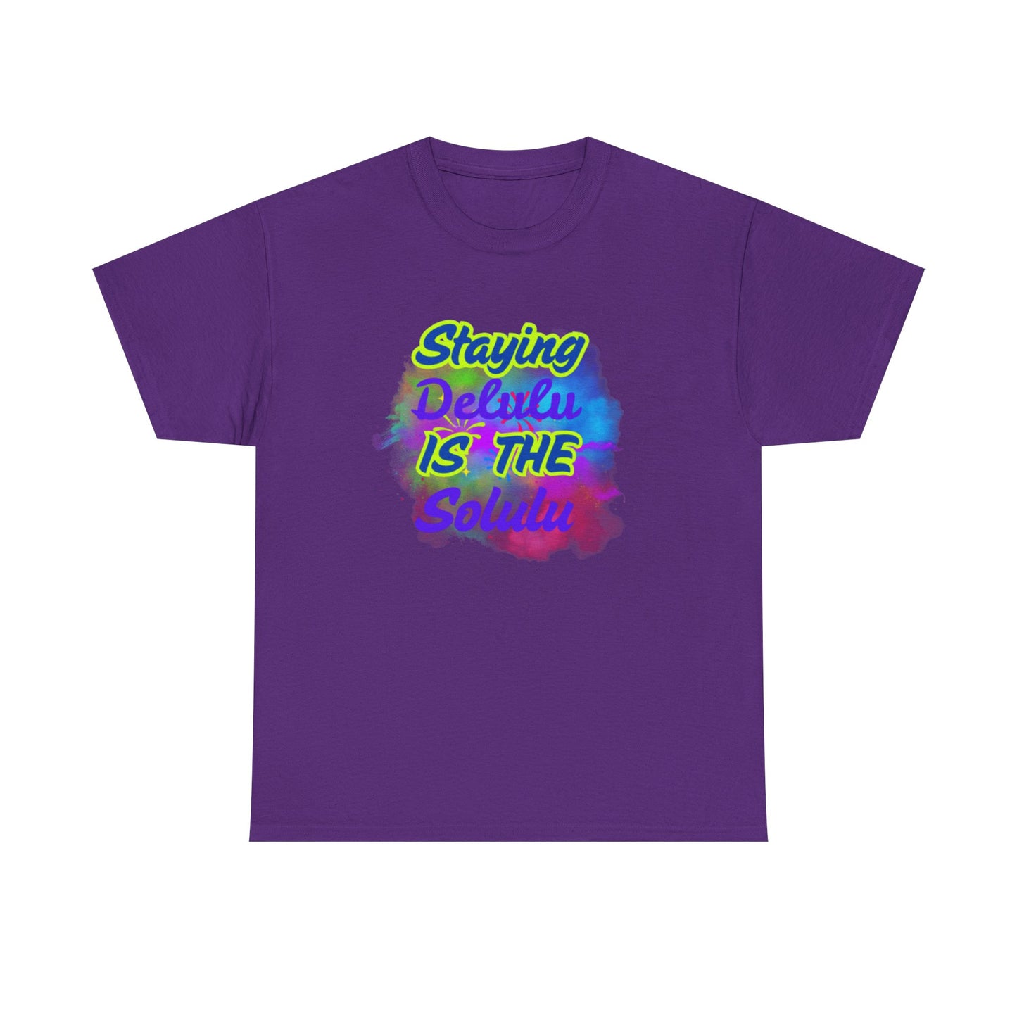Colorful Staying Delulu Unisex Heavy Cotton Tee - Fun and Relaxed Vibe
