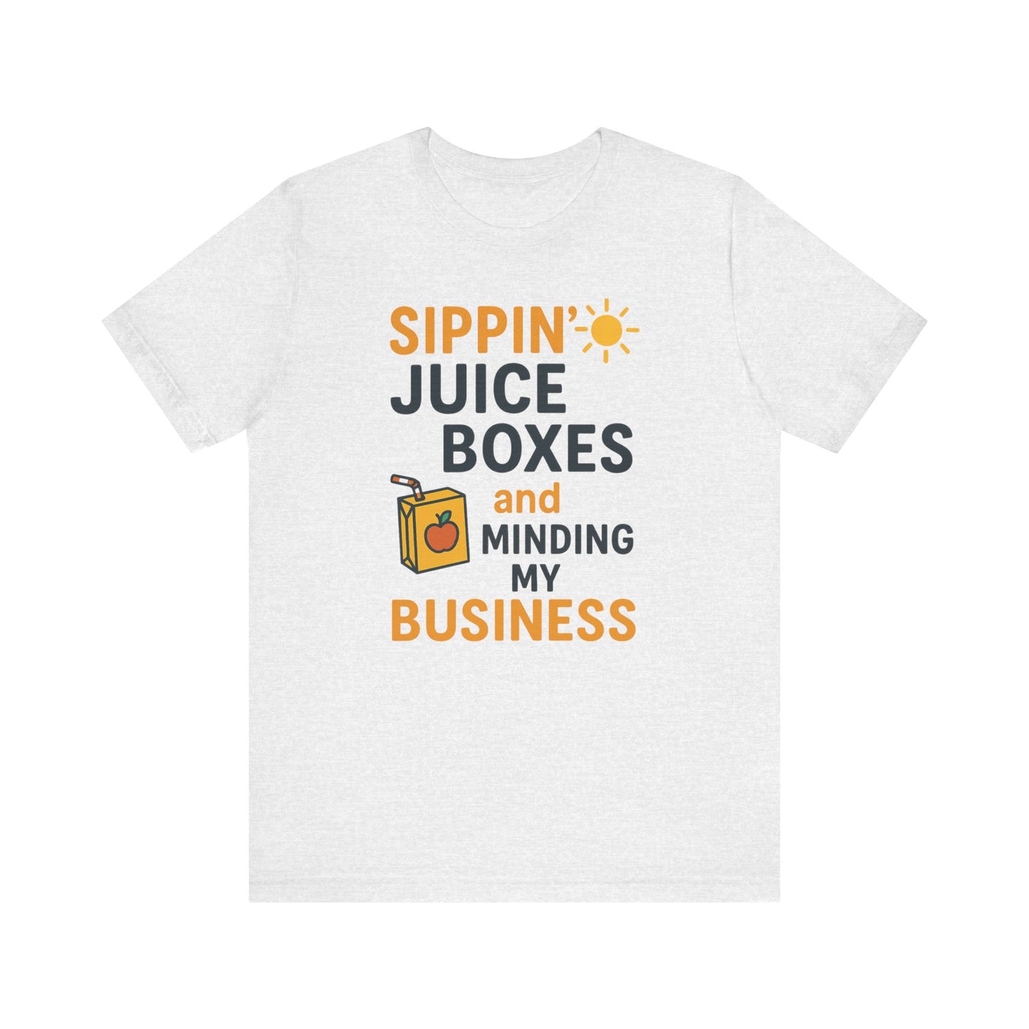 Sippin' Juice Boxes Graphic Tee, Fun Summer Shirt, Cute Gift for Kids, Playful Family Outing Top, Refreshing Summer Attire