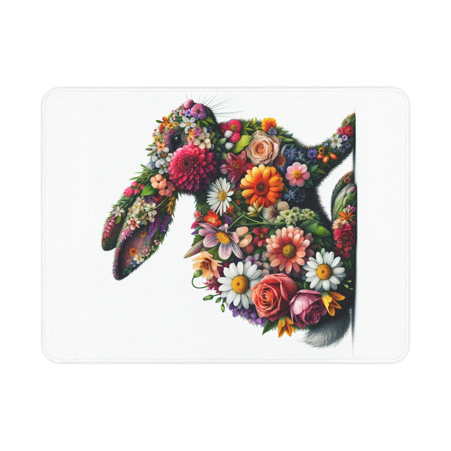 Floral Bunny Toddler Blanket - Soft Cozy Nursery Decor for Baby Showers, Easter, Birthdays, Playtime, and Gifts