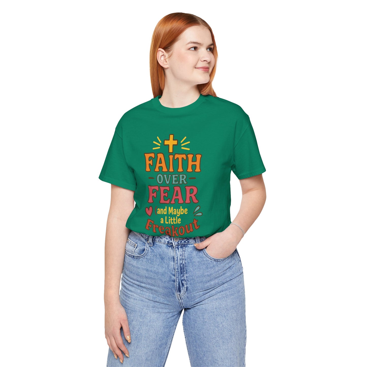 Faith Over Fear Inspirational T-Shirt, Christian tee, Motivational Shirt, Gift for Believers, Spiritual Apparel