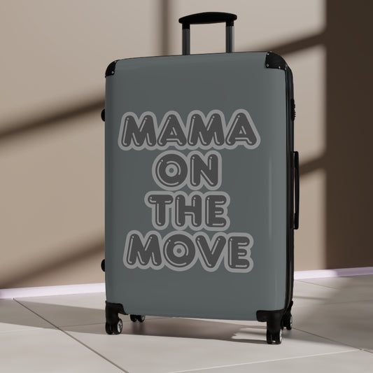 Grey Mama On The Move Suitcase - Stylish Travel Luggage for Busy Moms