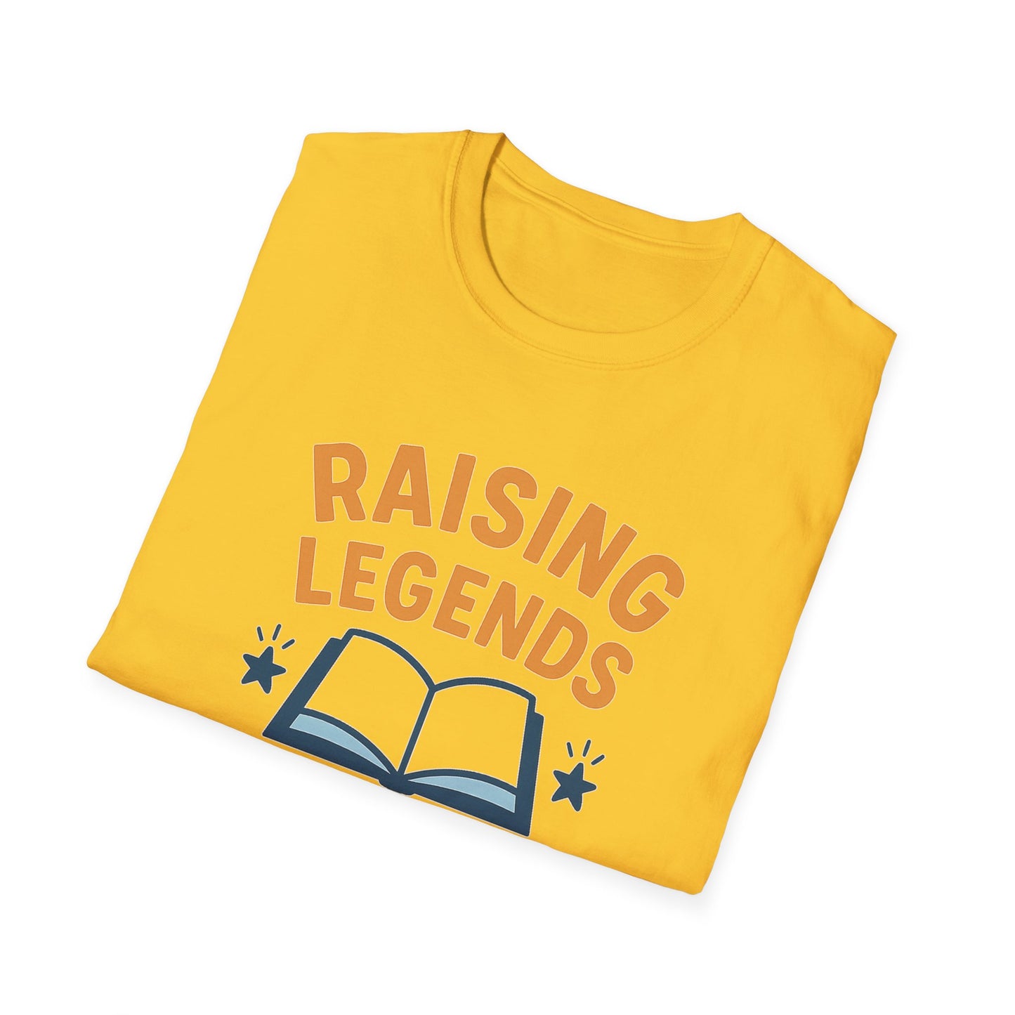 Raising Legends Bedtime Story T-Shirt, Unisex Softstyle Tee for Parents, Gift for Baby Showers, Kids' Birthdays, Cozy Casual Wear