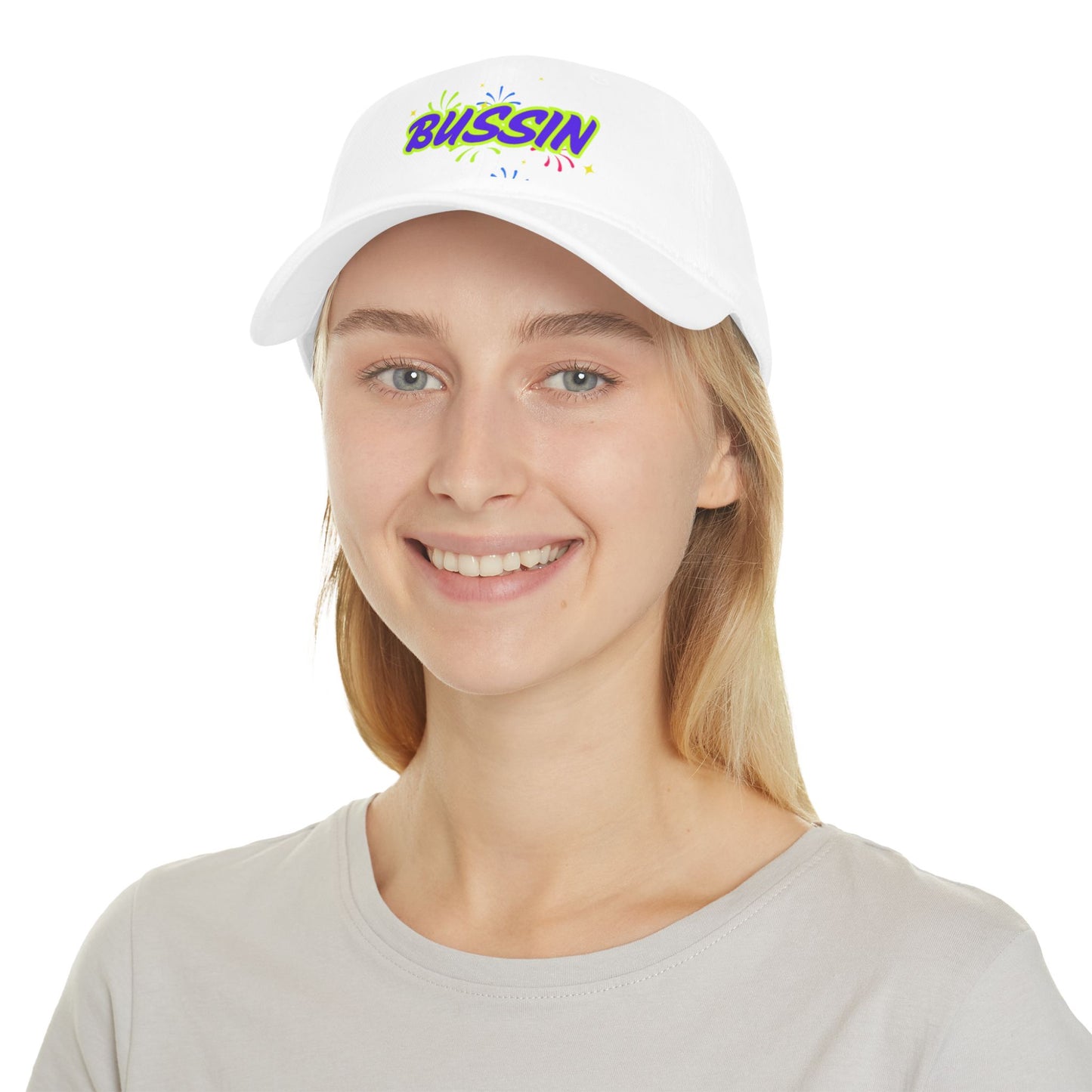 Bussin Low Profile Baseball Cap - Fun Red Cap for Casual Outings & Celebrations