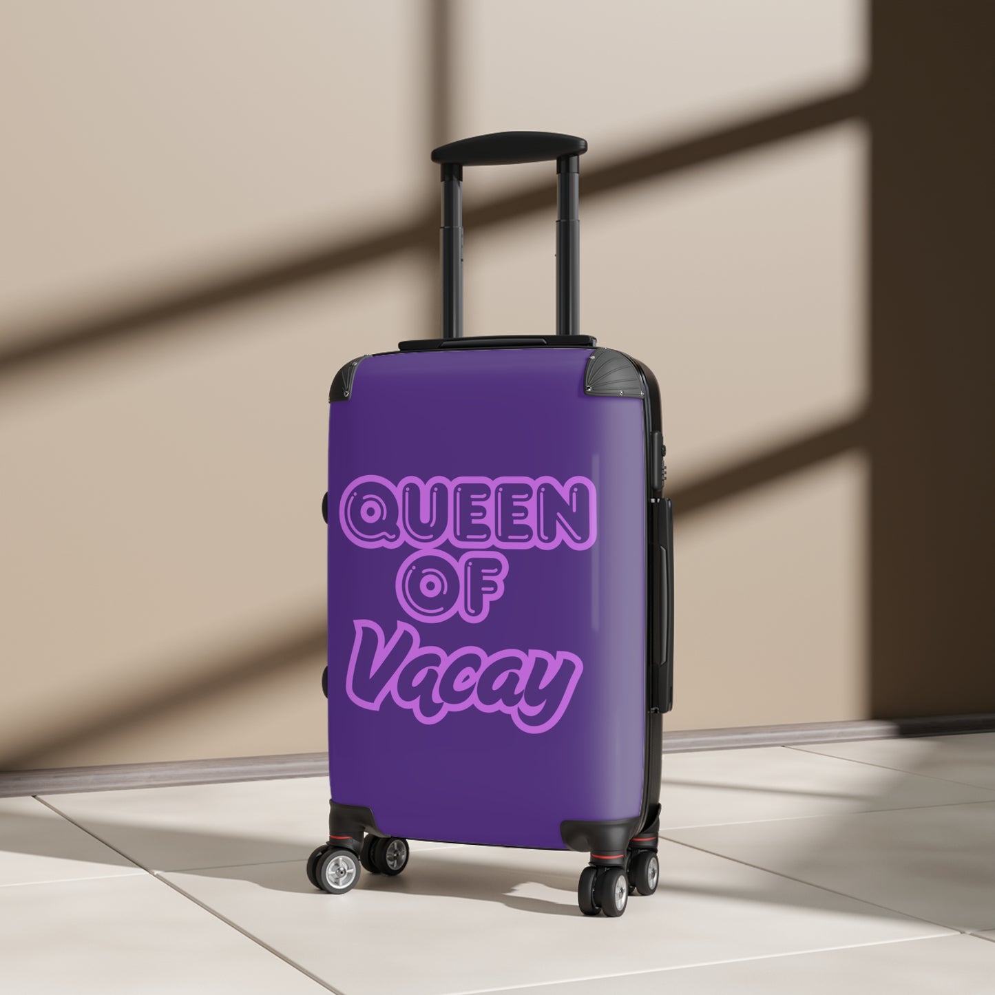 Purple Queen of Vacay Carry-On Suitcase