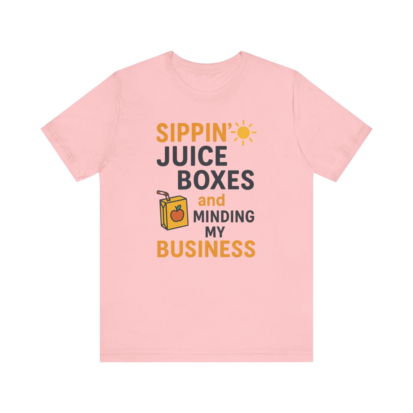 Sippin' Juice Boxes Graphic Tee, Fun Summer Shirt, Cute Gift for Kids, Playful Family Outing Top, Refreshing Summer Attire