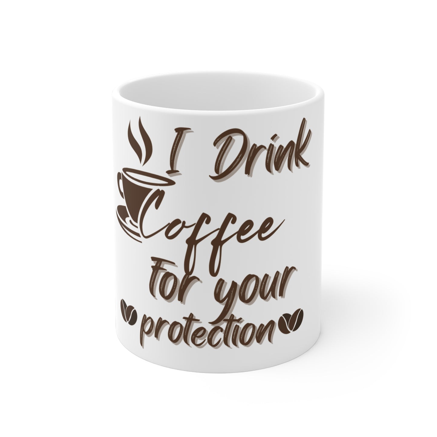 Coffee Protection Ceramic Mug - Funny Coffee Lover Gift (11oz/15oz/20oz)